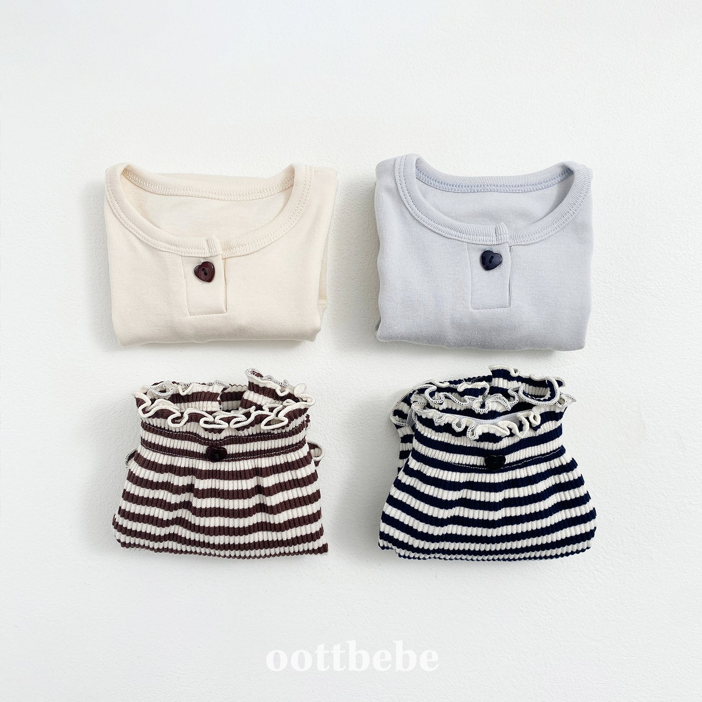 (Pre-order) OOTTBEBE - Papillon Bloomer Set 빠삐용블루머Set (2 Colors)
