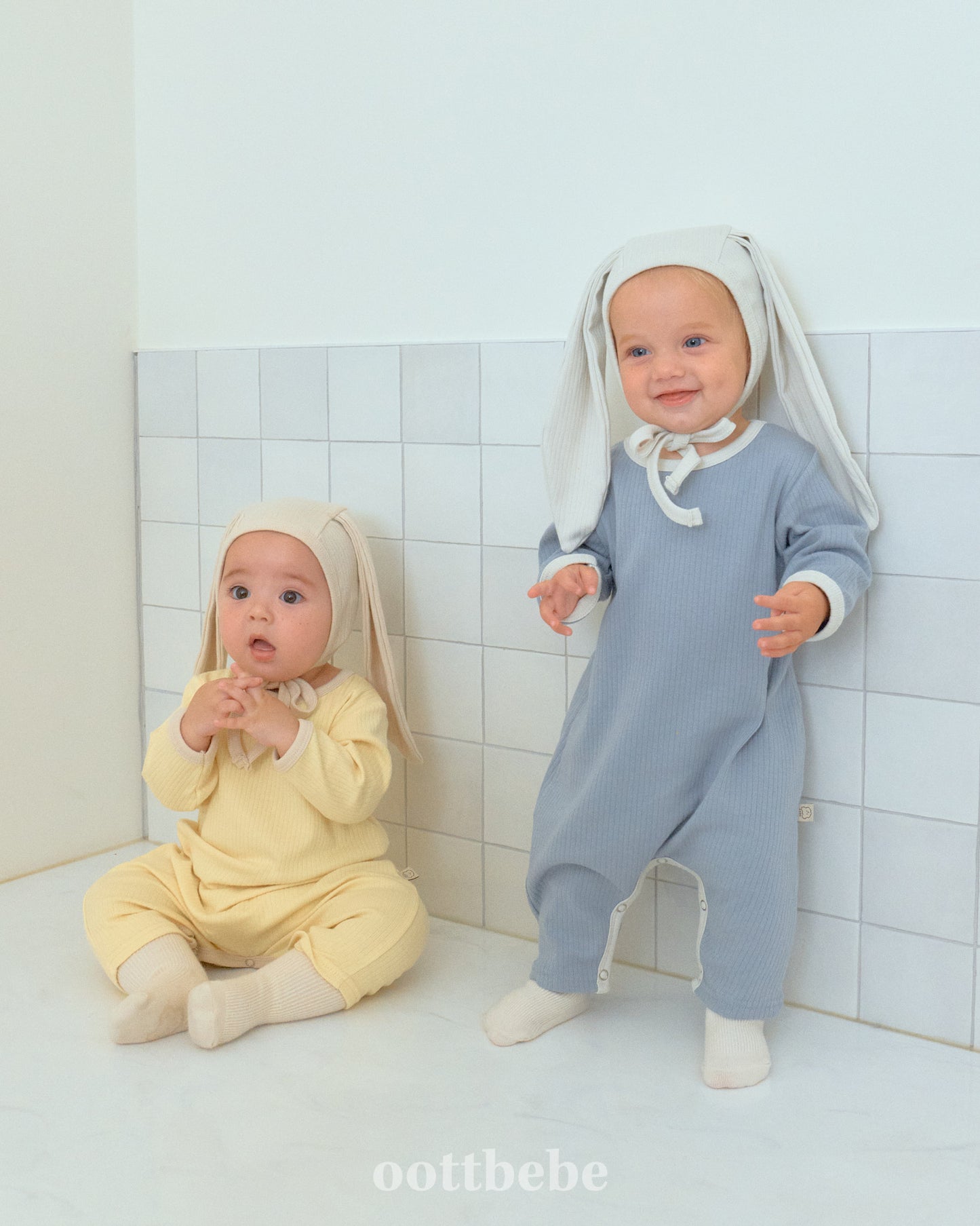 (Pre-order) OOTTBEBE - Buttercream Full Bodysuit Set (with Bonnet) 버터크림전신슈트 Set (보넷포함) (3 Colors)