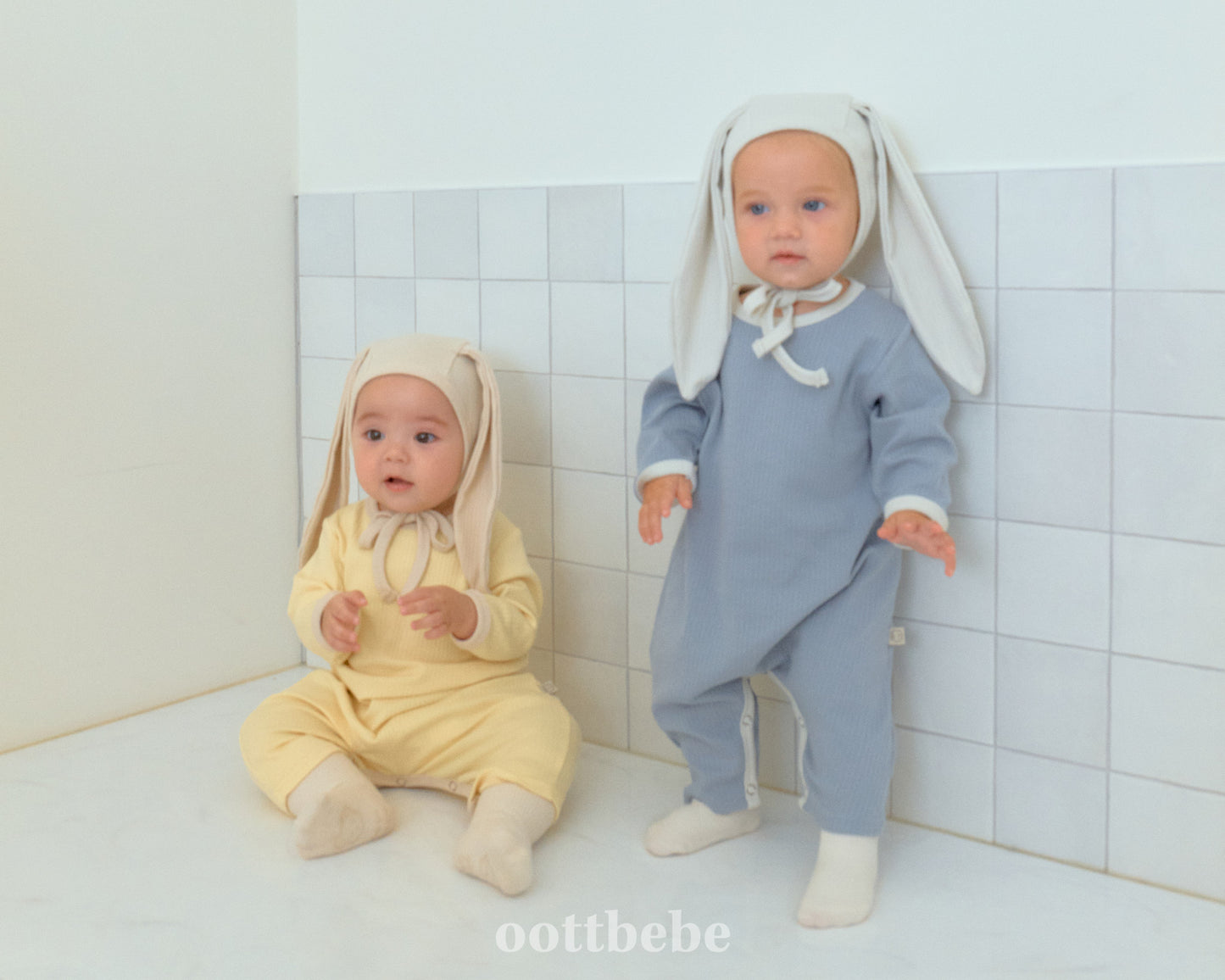 (Pre-order) OOTTBEBE - Buttercream Full Bodysuit Set (with Bonnet) 버터크림전신슈트 Set (보넷포함) (3 Colors)