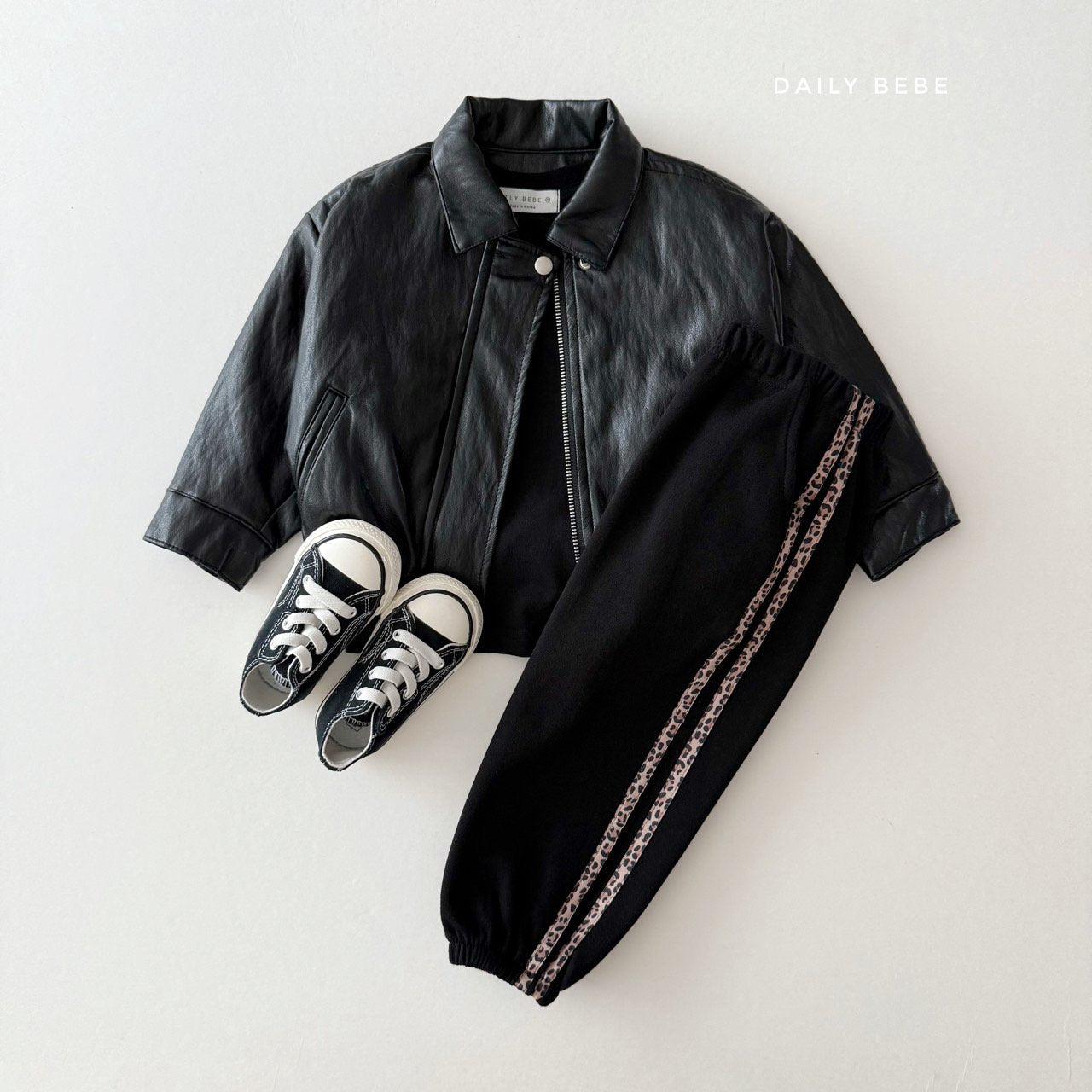 (Pre-order) Daily Bebe - Kids' Leopard Tape Jogger Pants 호피테잎 조거팬츠 (2 Colors)