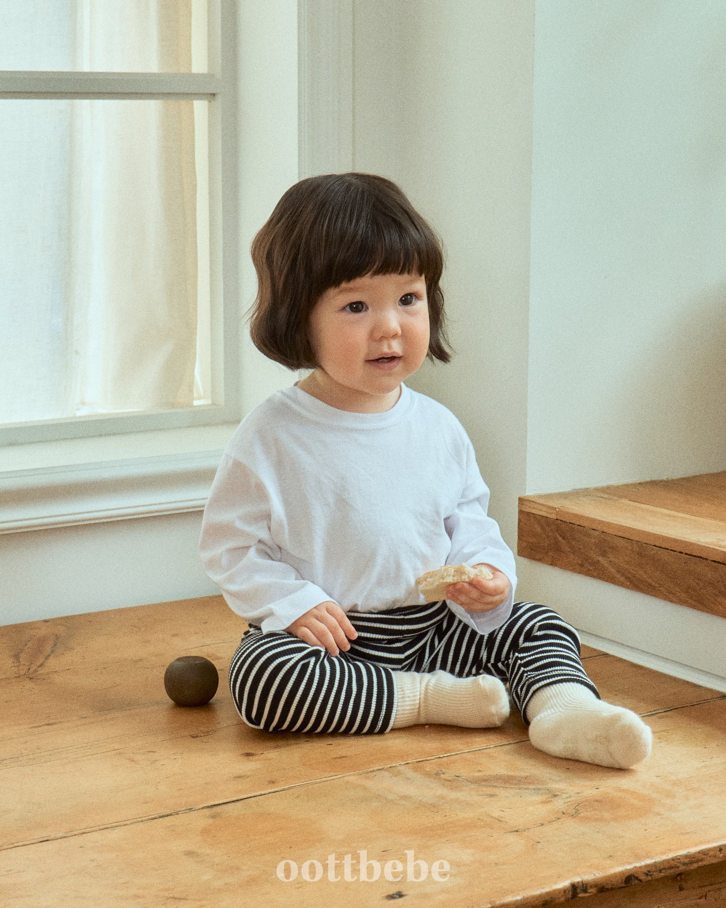 (Pre-order) OOTTBEBE - Plain Tee 3-Piece Set (Cotton Modal) 심플티셔츠 1+1+1(3종세트) (2 Colors)