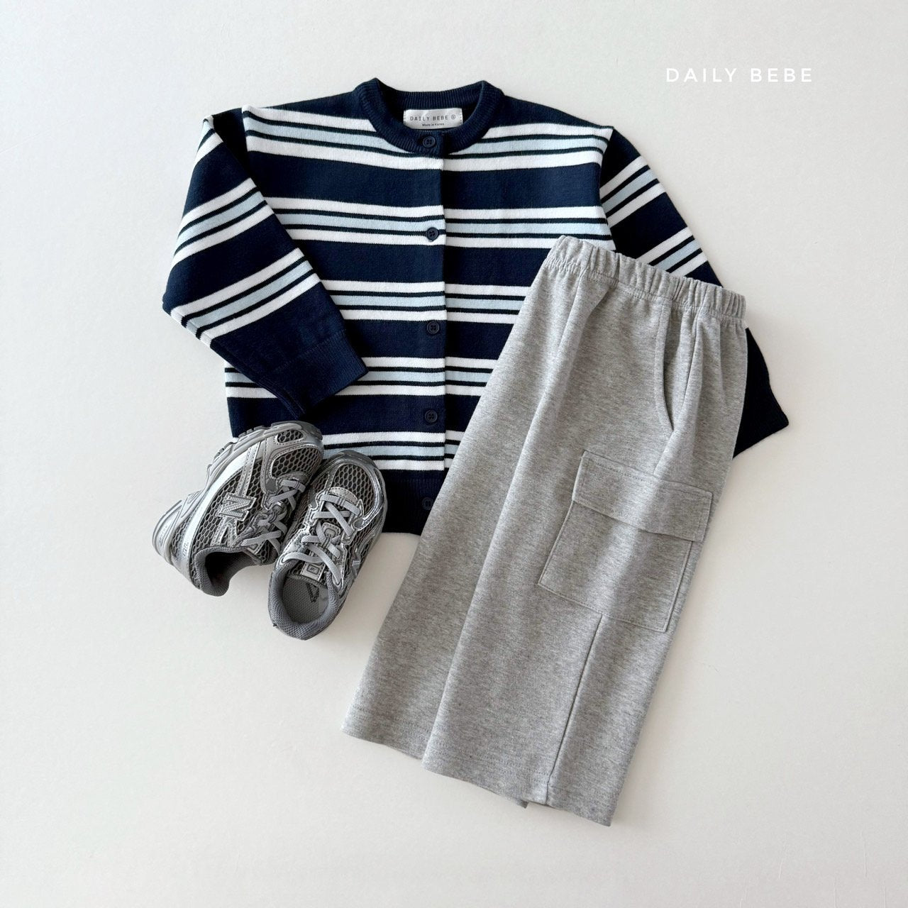 (Pre-order) Daily Bebe - Kids' Multi Stripe Cardigan 멀티단가라 가디건 (2 Colors)
