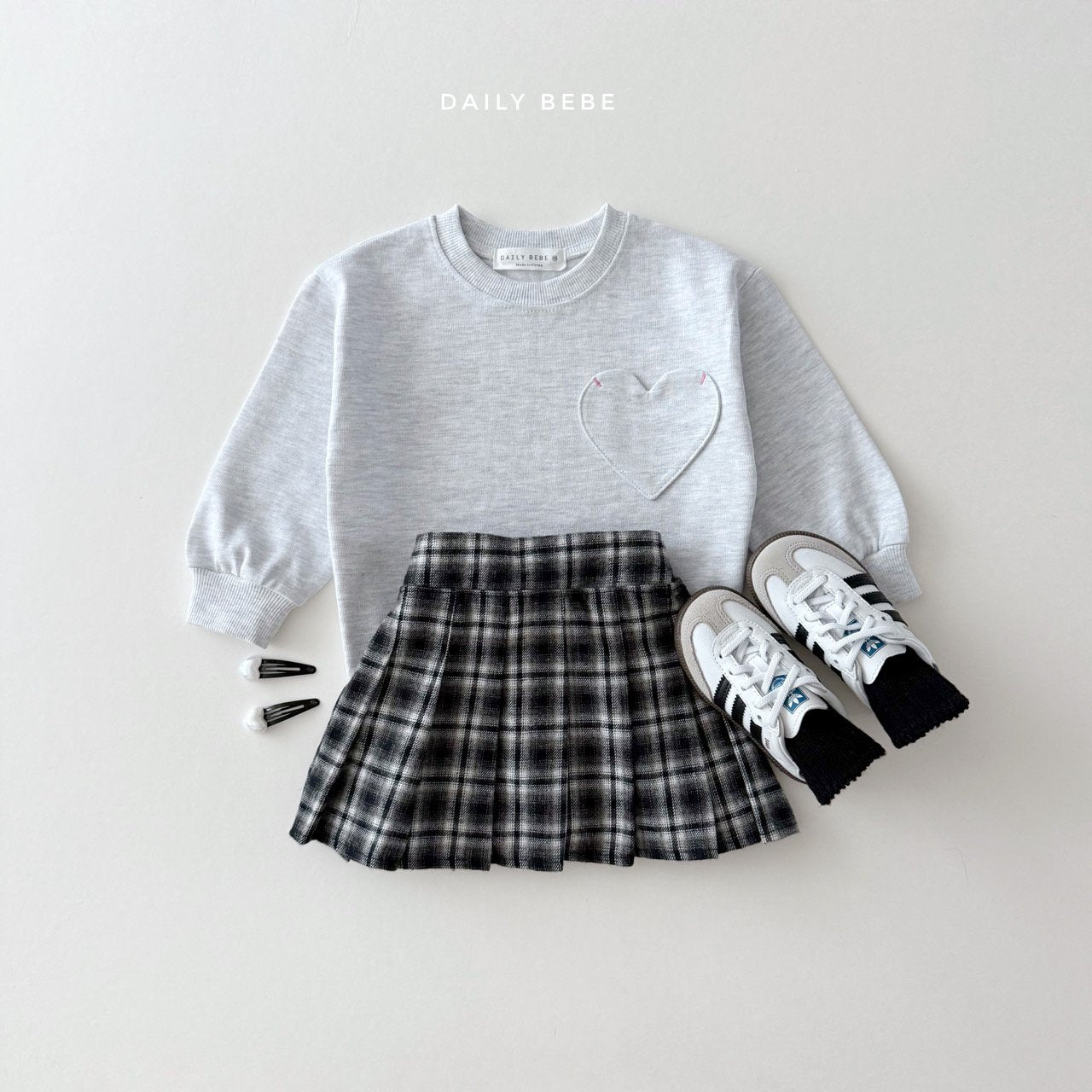 (Pre-order) Daily Bebe - Kids' Heart Pocket Tee 하트포켓 (2 Colors)