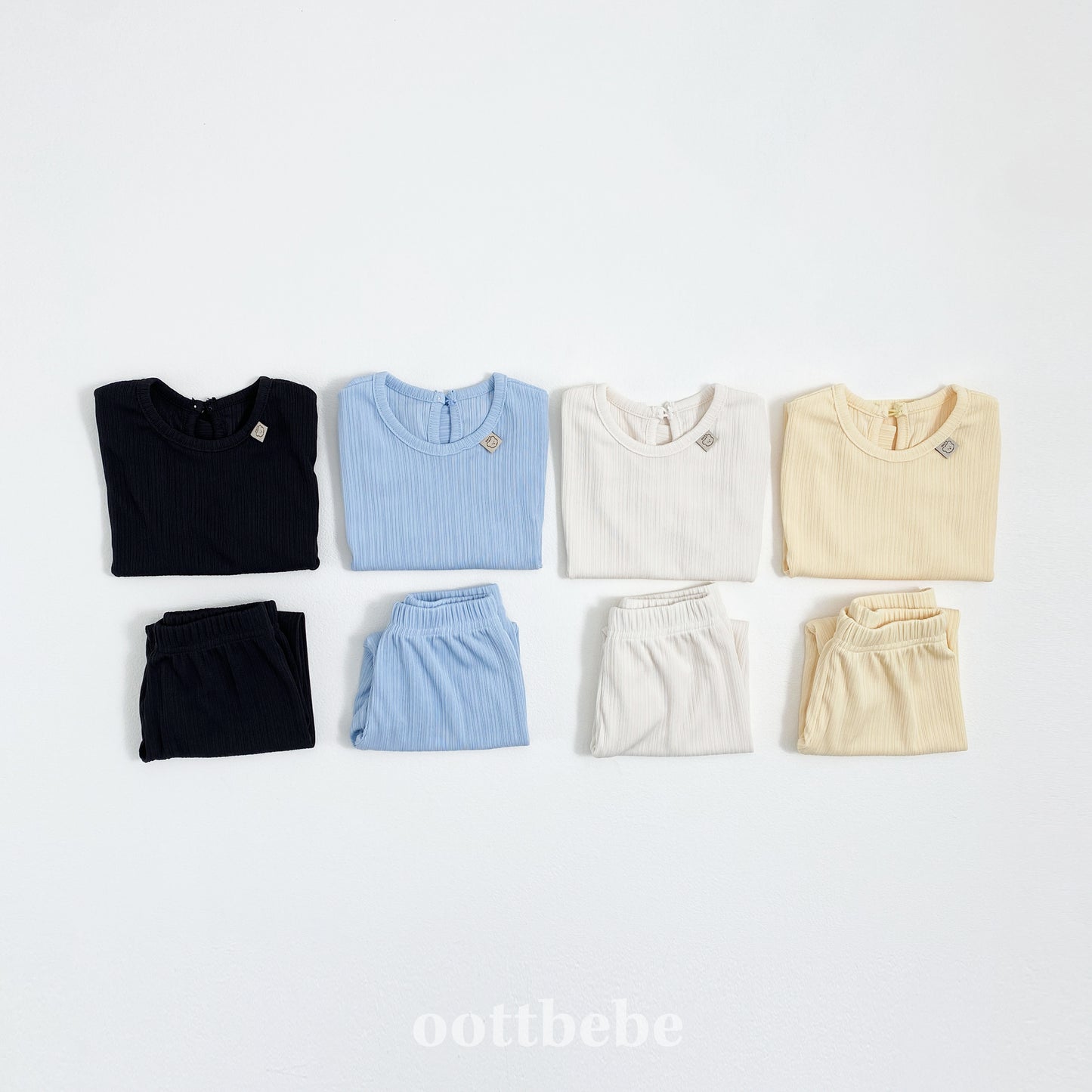 (Pre-order) OOTTBEBE - Bali Pleats Top and Bottom Set 발리플리츠상하복 (4 Colors)