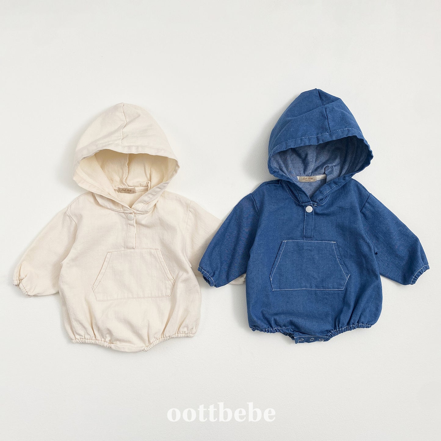 (Pre-order) OOTTBEBE - Stitch Hoodie Suit 스티치후드슈트 (2 Colors)