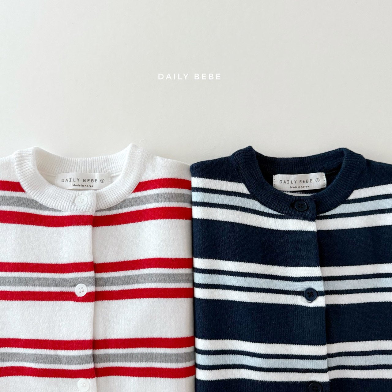 (Pre-order) Daily Bebe - Kids' Multi Stripe Cardigan 멀티단가라 가디건 (2 Colors)
