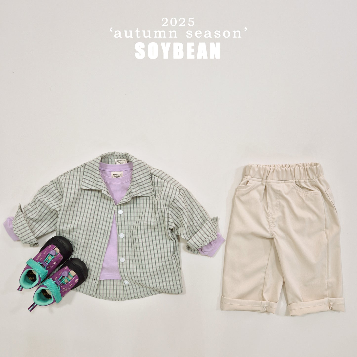 (Pre-order) Soybean Kids - Oversized Check Shirt 오버핏체크셔츠 (2 Colors)