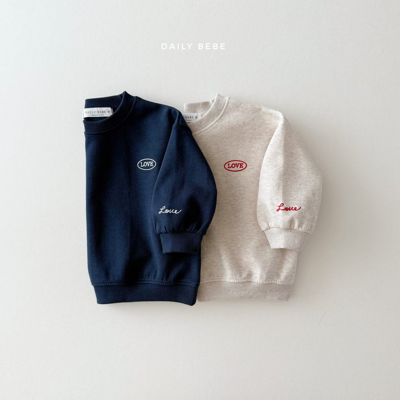 (Pre-order) Daily Bebe - Kids’ Love Point Sweatshirt 러브포인트 맨투맨 (2 Colors)