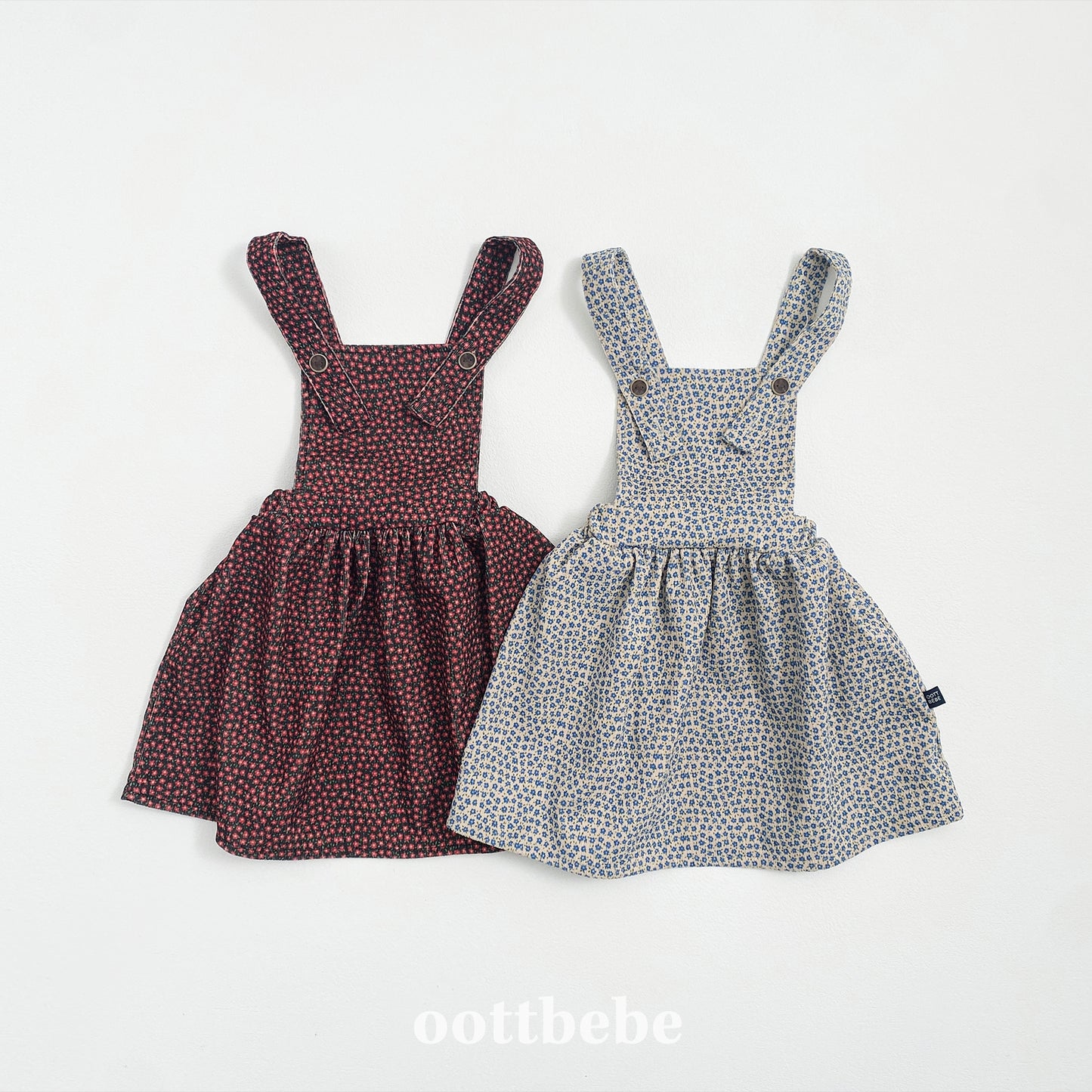 (Pre-order) OOTTBEBE - Bloom Suspender Dress 블룸멜빵원피스 (2 Colors)