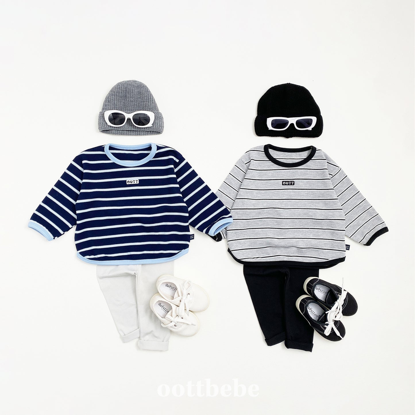 (Pre-order) OOTTBEBE - Urban Stripe Tee 어반스트라이프티 (2 Colors)