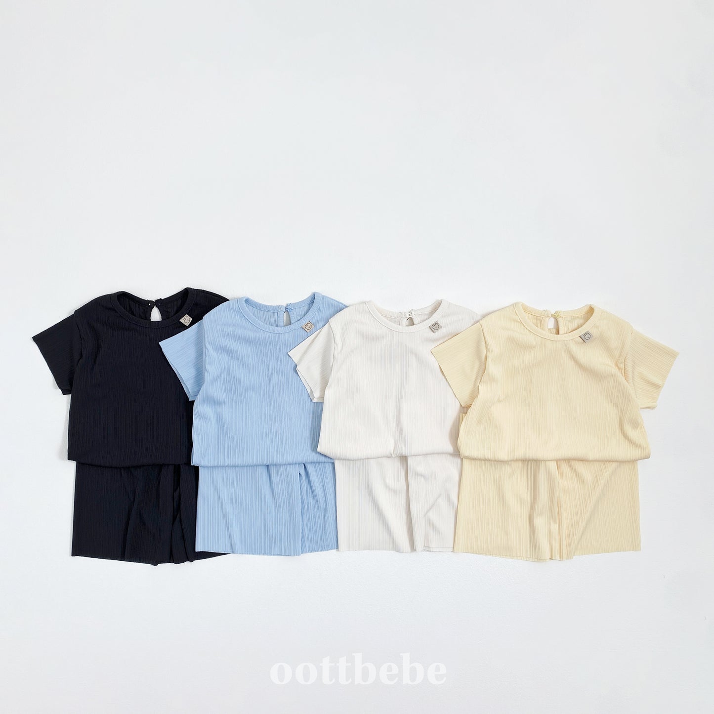 (Pre-order) OOTTBEBE - Bali Pleats Top and Bottom Set 발리플리츠상하복 (4 Colors)