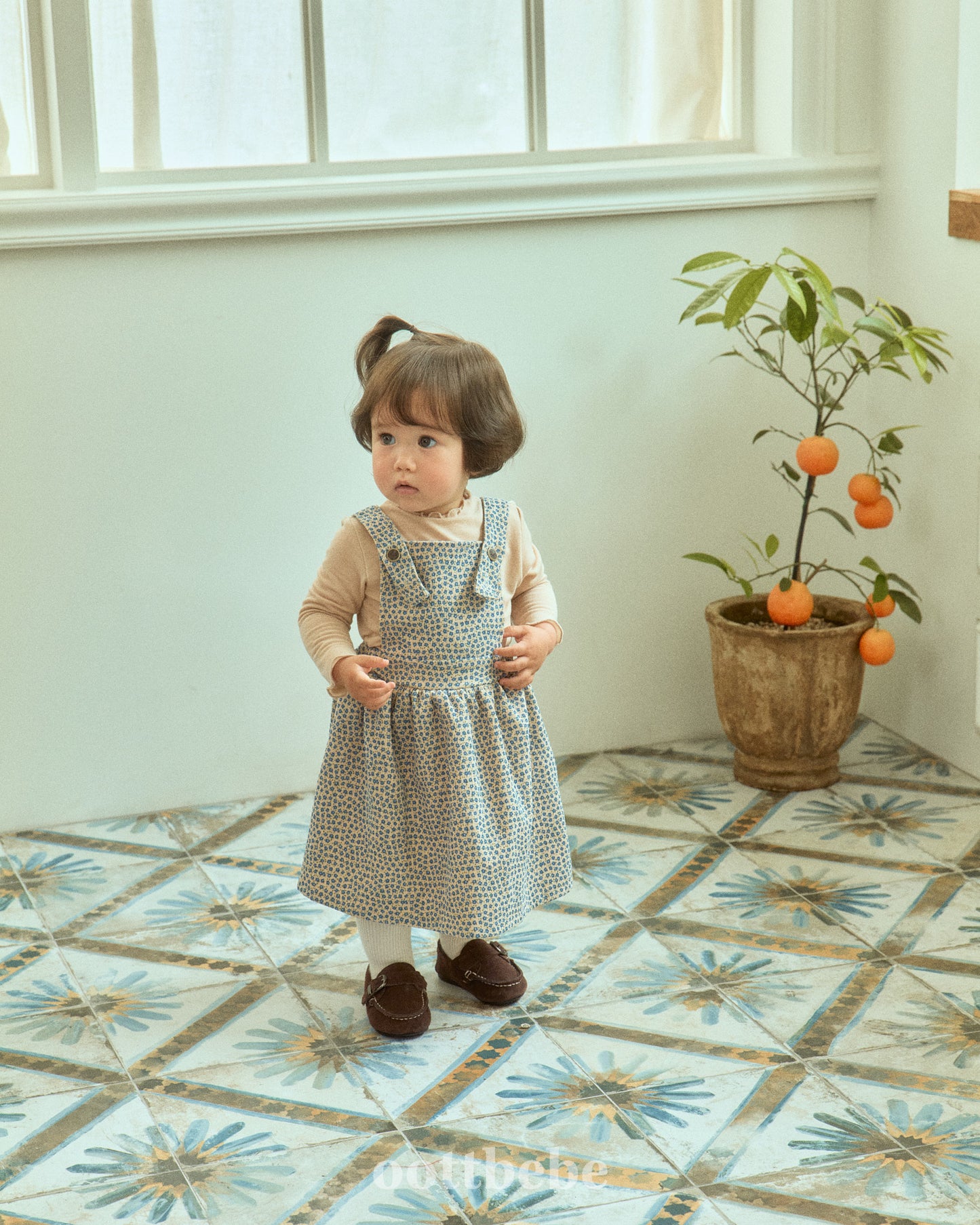 (Pre-order) OOTTBEBE - Bloom Suspender Dress 블룸멜빵원피스 (2 Colors)