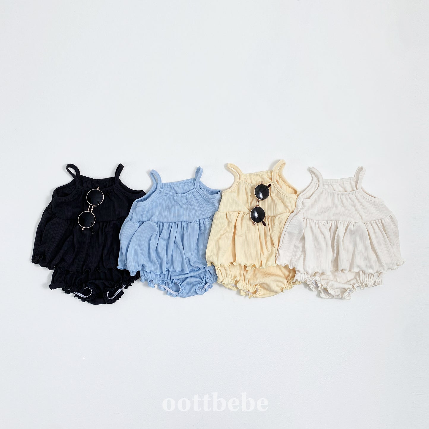 (Pre-order) OOTTBEBE - Bali Tank Suit + Bloomer Set 발리나시슈트+블루머세트 (4 Colors)