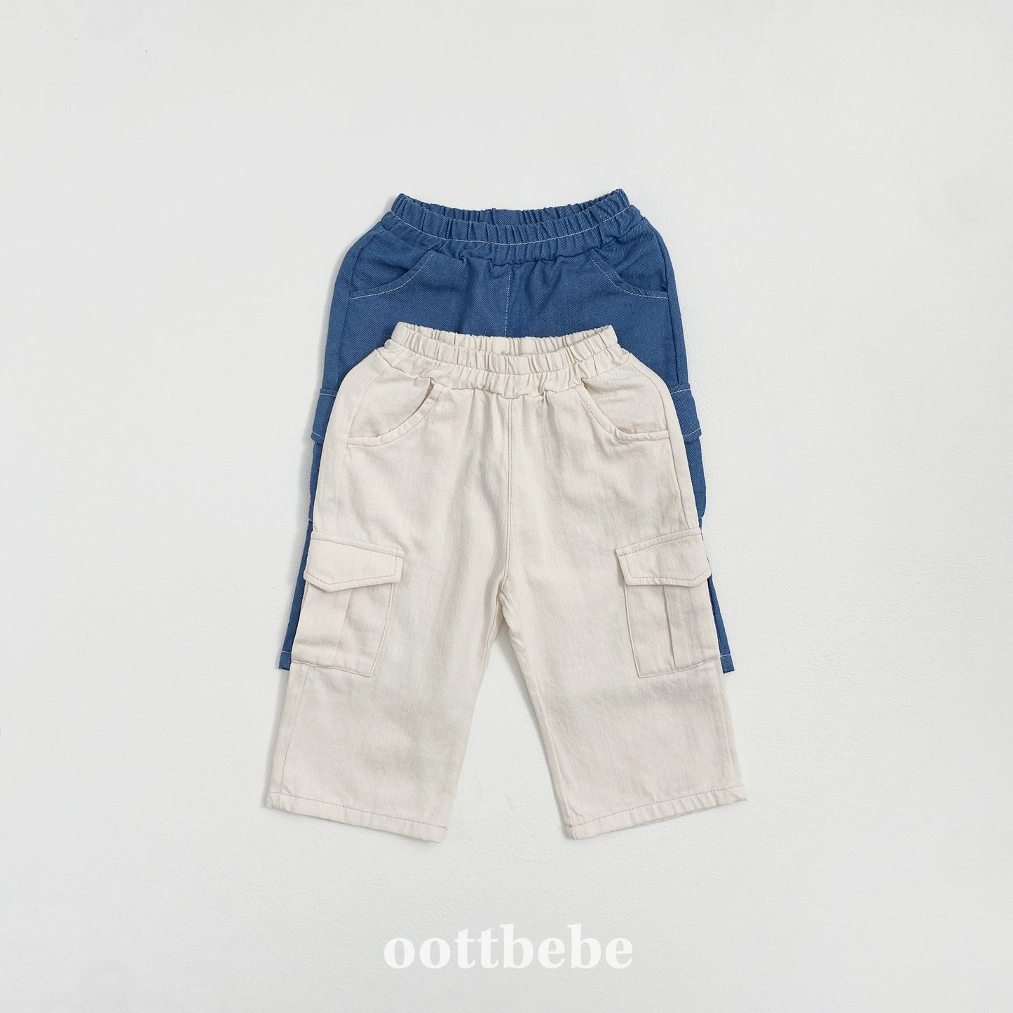 (Pre-order) OOTTBEBE - Stitch Cargo Pants 스티치카고팬츠 (2 Colors)