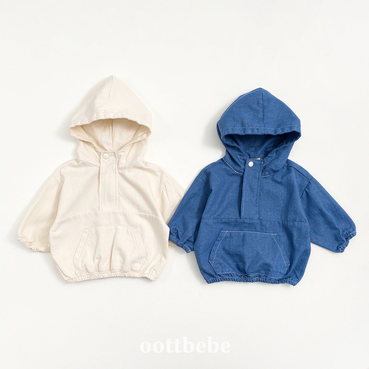 (Pre-order) OOTTBEBE - Stitch Hooded Jacket 스티치후드아노락 (2 Colors)