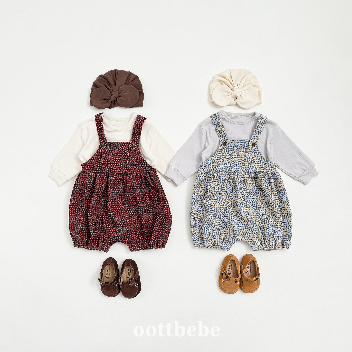 (Pre-order) OOTTBEBE - Bloom Suspender Suit 블룸멜빵슈트 (2 Colors)