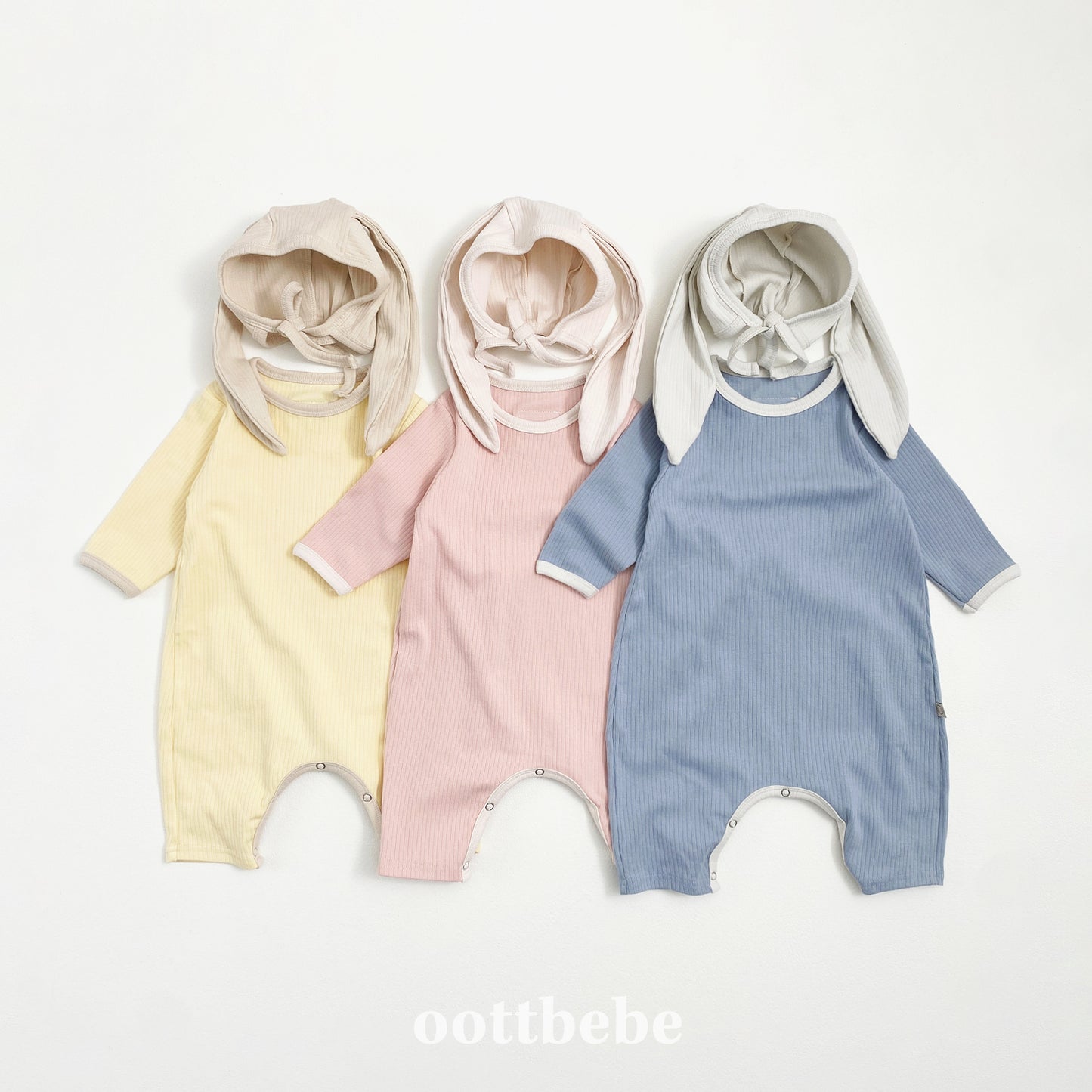 (Pre-order) OOTTBEBE - Buttercream Full Bodysuit Set (with Bonnet) 버터크림전신슈트 Set (보넷포함) (3 Colors)