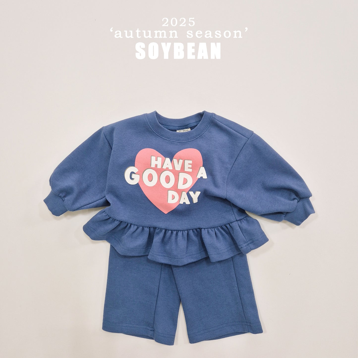 (Pre-order) Soybean Kids - Good Day Frill Top & Bottom Set 굿데이프릴상하복 (2 Colors)