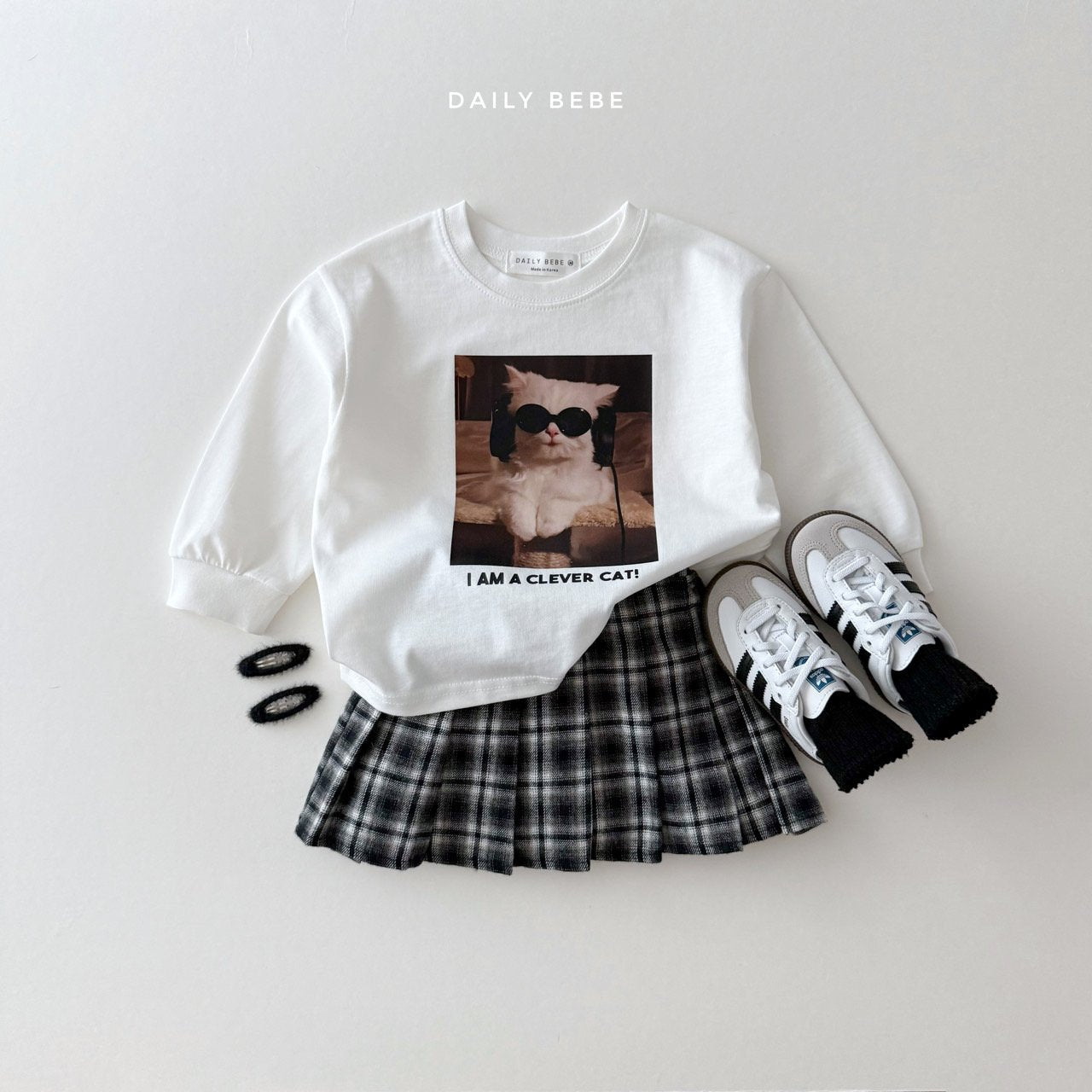 (Pre-order) Daily Bebe - Kids' Check School Skirts 체크 스쿨 스커트 (2 Colors)