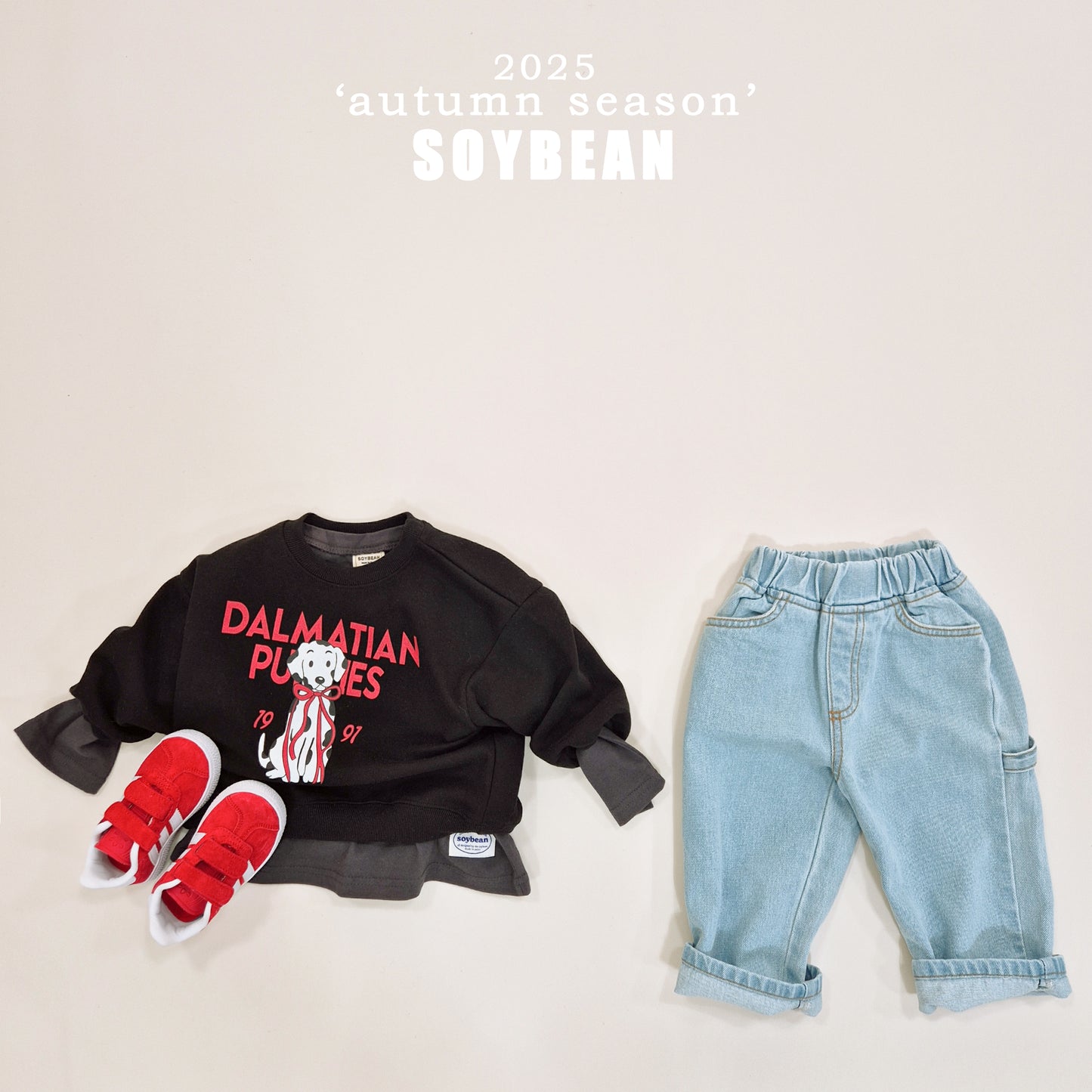 (Pre-order) Soybean Kids - Dalmatian Sweatshirt 달마시안맨투맨 (2 Colors)