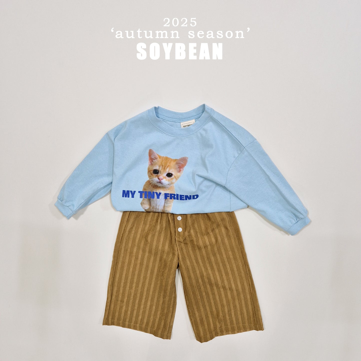 (Pre-order) Soybean Kids - Button Stripe Wide Pants 버튼트렁크팬츠 (2 Colors)