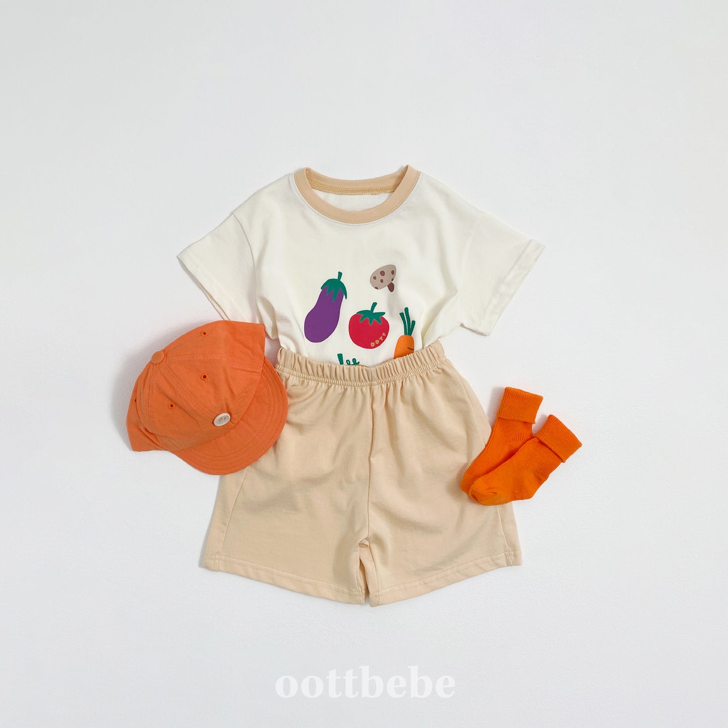 (Pre-order) OOTTBEBE - Veggie Market Top and Bottom Set 야채마켓상하복 (2 Colors)
