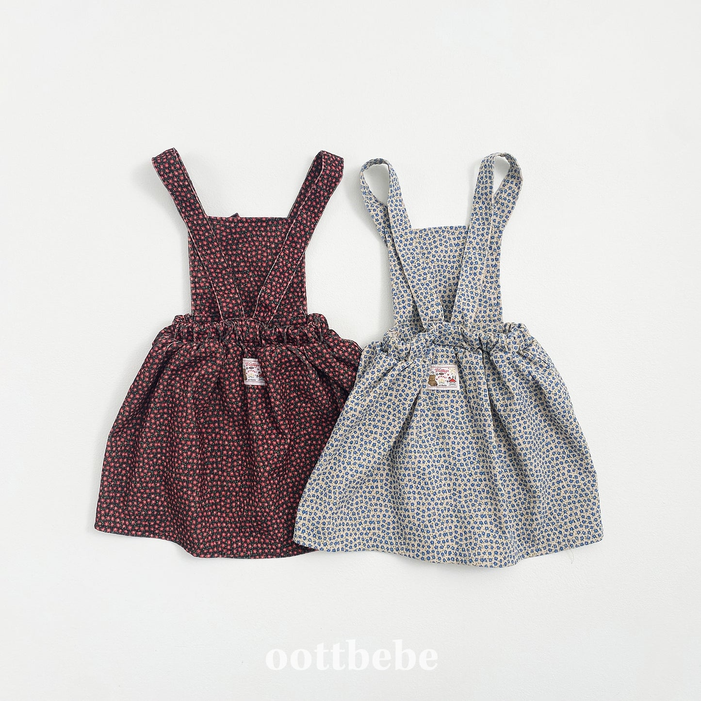 (Pre-order) OOTTBEBE - Bloom Suspender Dress 블룸멜빵원피스 (2 Colors)