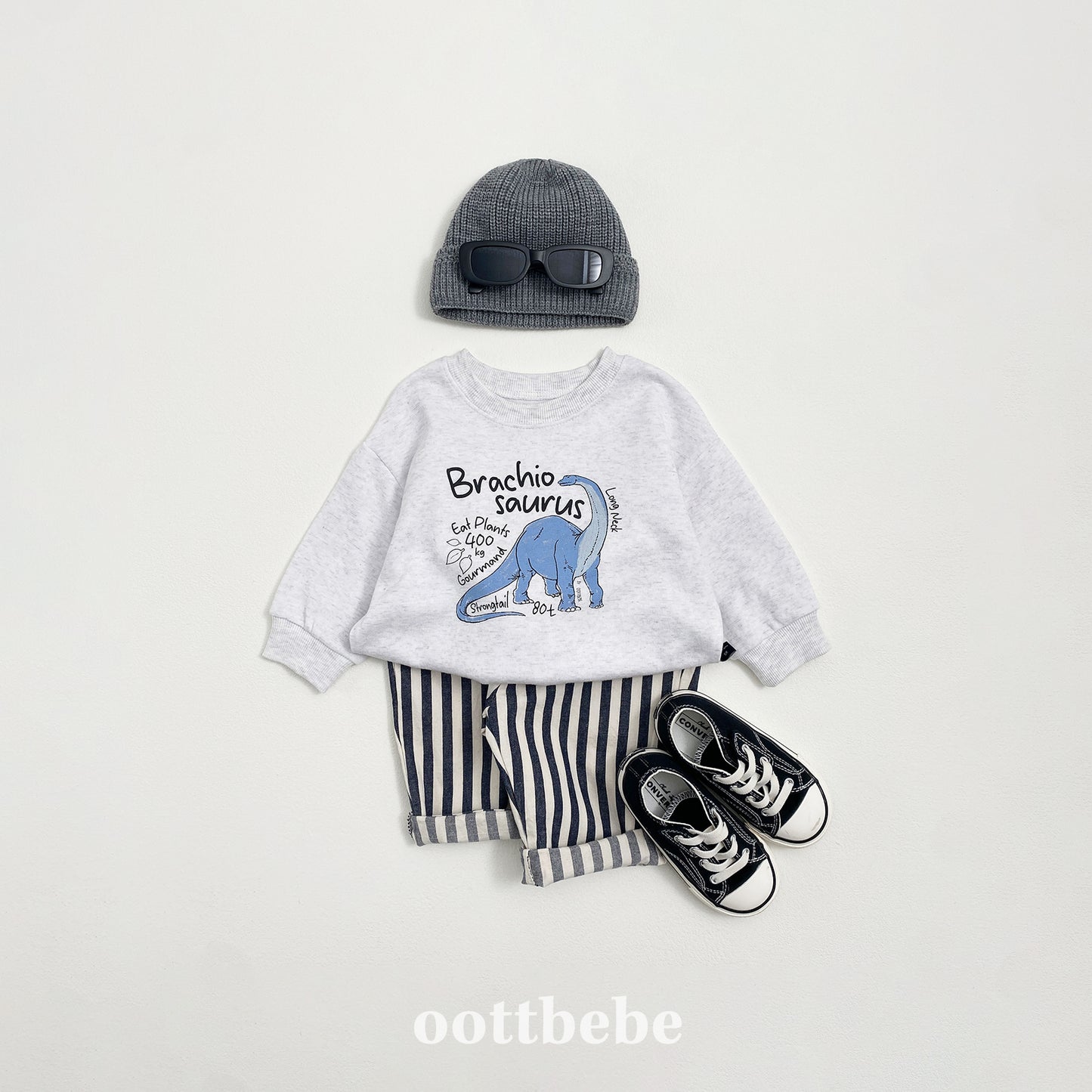 (Pre-order) OOTTBEBE - Dino Sweatshirt 공룡맨투맨 (3 Colors)