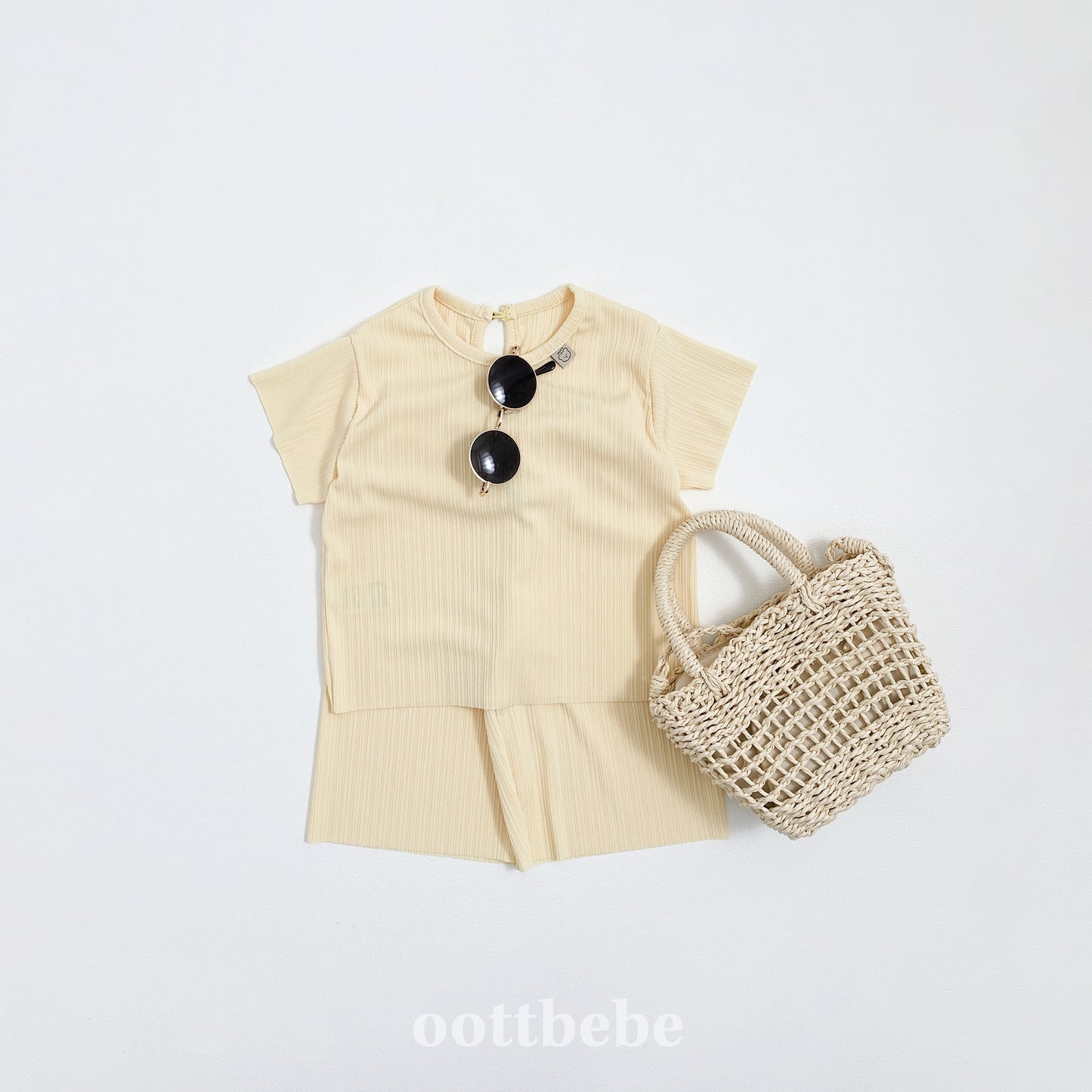 (Pre-order) OOTTBEBE - Bali Pleats Top and Bottom Set 발리플리츠상하복 (4 Colors)