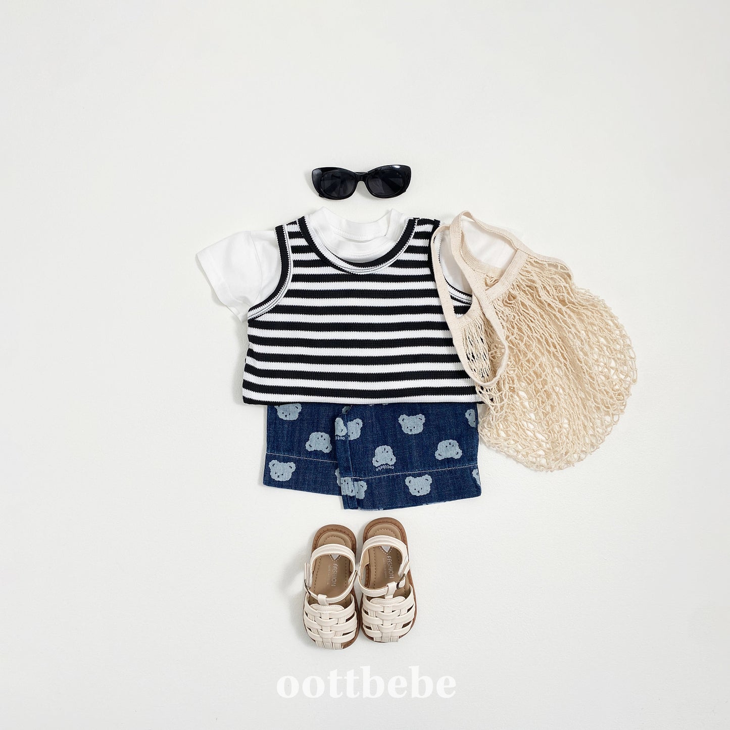 (Pre-order) OOTTBEBE - Daily 3-Piece Set 데일리3종Set (2 Colors)