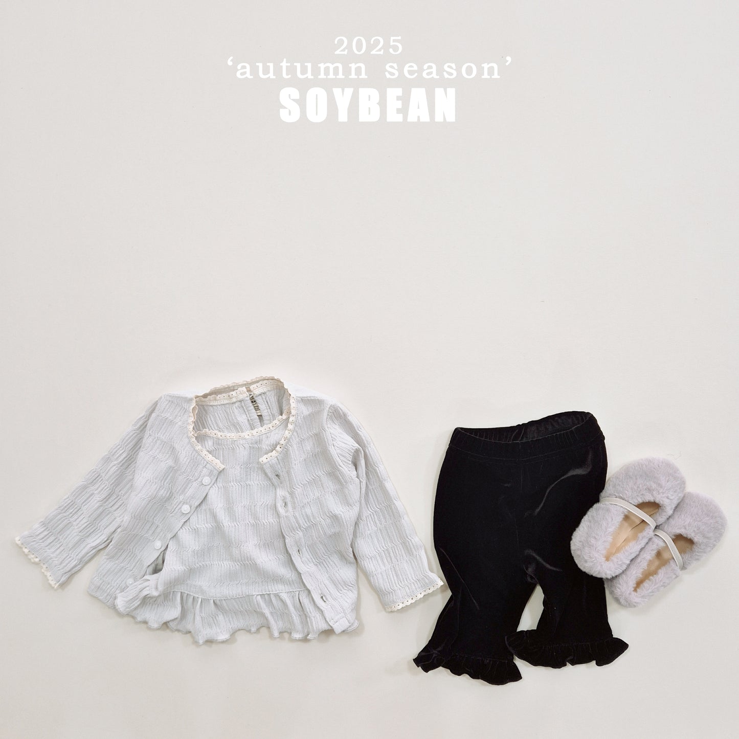 (Pre-order) Soybean Kids - Capri Frill Velvet Pants 카프리프릴팬츠 (2 Colors)