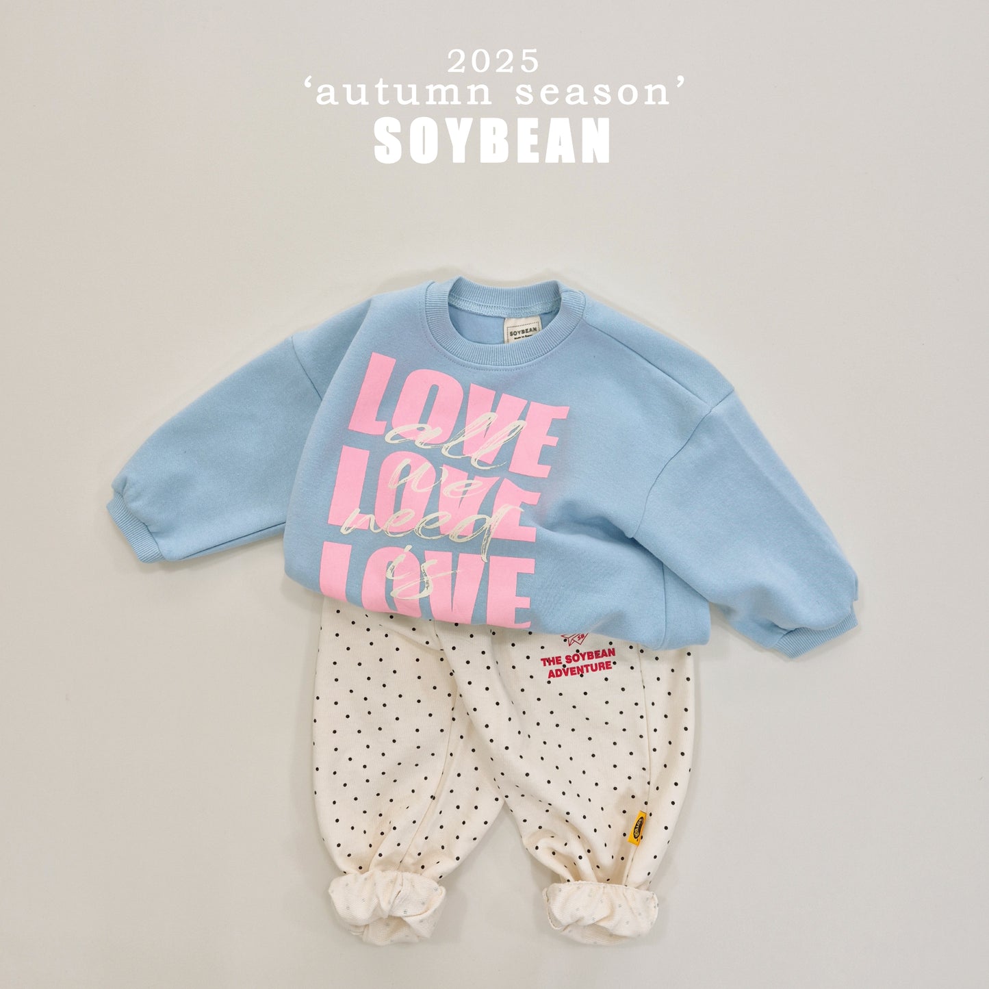 (Pre-order) Soybean Kids - Love Sweatshirt 러브맨투맨 (2 Colors)