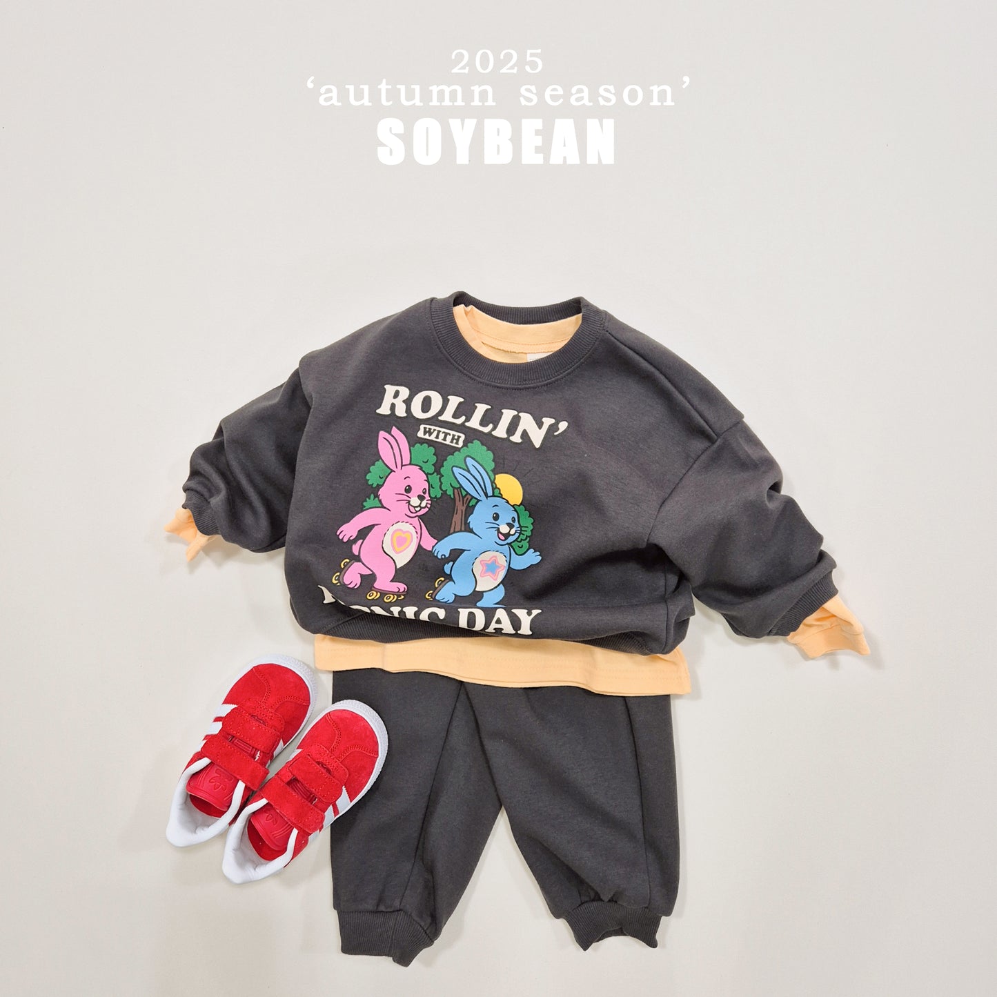 (Pre-order) Soybean Kids - Cotton Sugar Boxy Tee 코튼슈가박스티 (10 Colors)