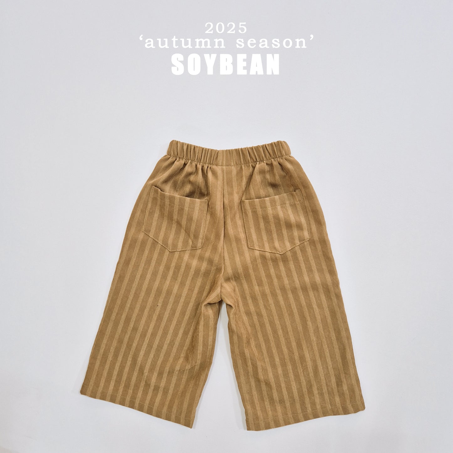 (Pre-order) Soybean Kids - Button Stripe Wide Pants 버튼트렁크팬츠 (2 Colors)
