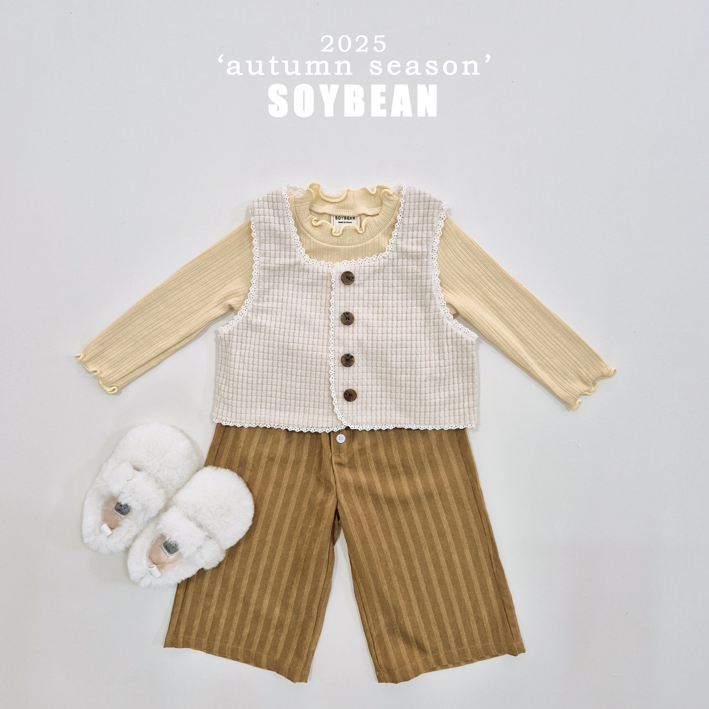 (Pre-order) Soybean Kids - Volume Ribbed Tee 볼륨골지티 (3 Colors)