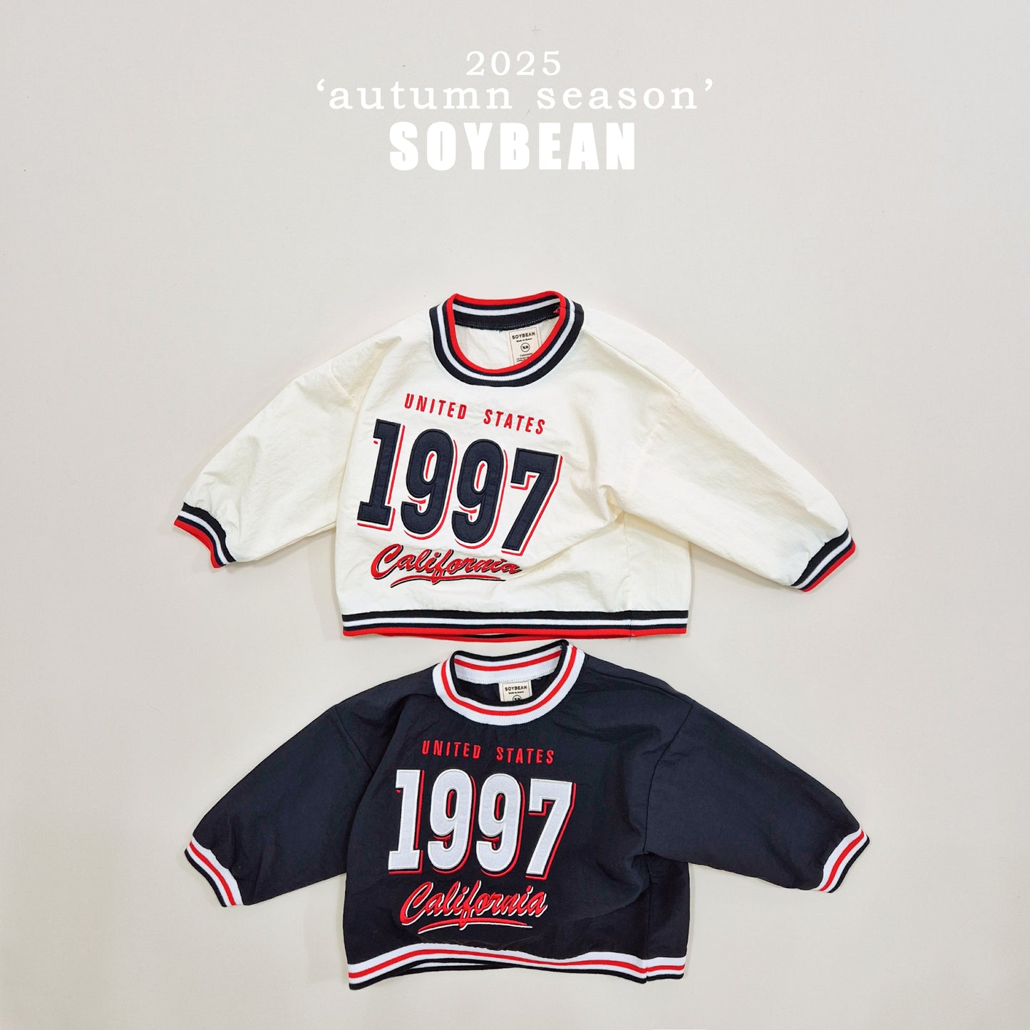 (Pre-order) Soybean Kids - 1997 Washed Embroidery Sweatshirt 1997와샤맨투맨 (2 Colors)