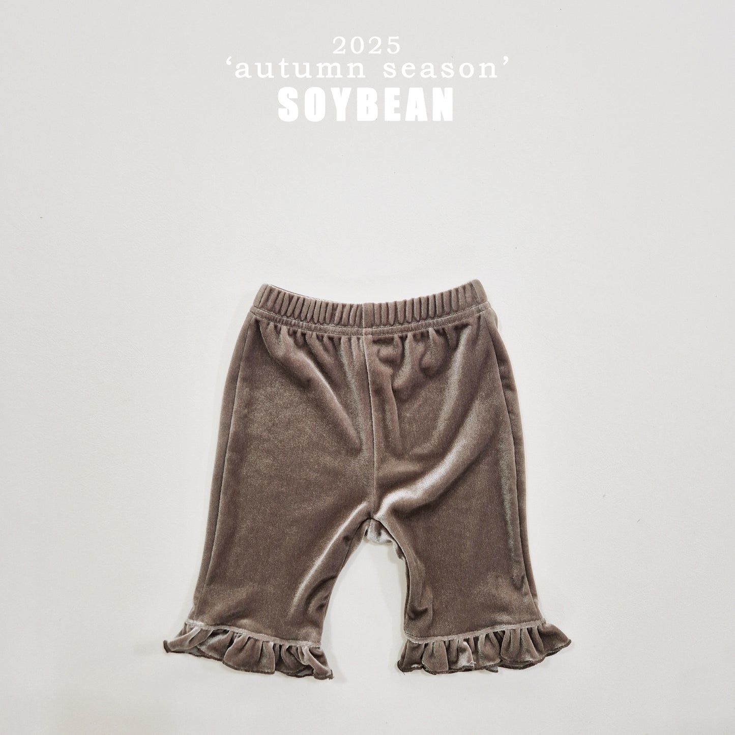 (Pre-order) Soybean Kids - Capri Frill Velvet Pants 카프리프릴팬츠 (2 Colors)
