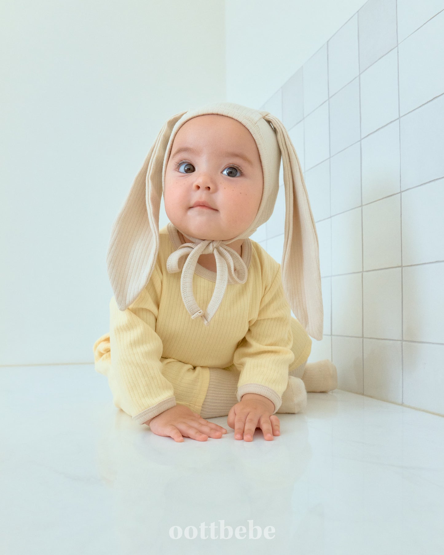 (Pre-order) OOTTBEBE - Buttercream Full Bodysuit Set (with Bonnet) 버터크림전신슈트 Set (보넷포함) (3 Colors)