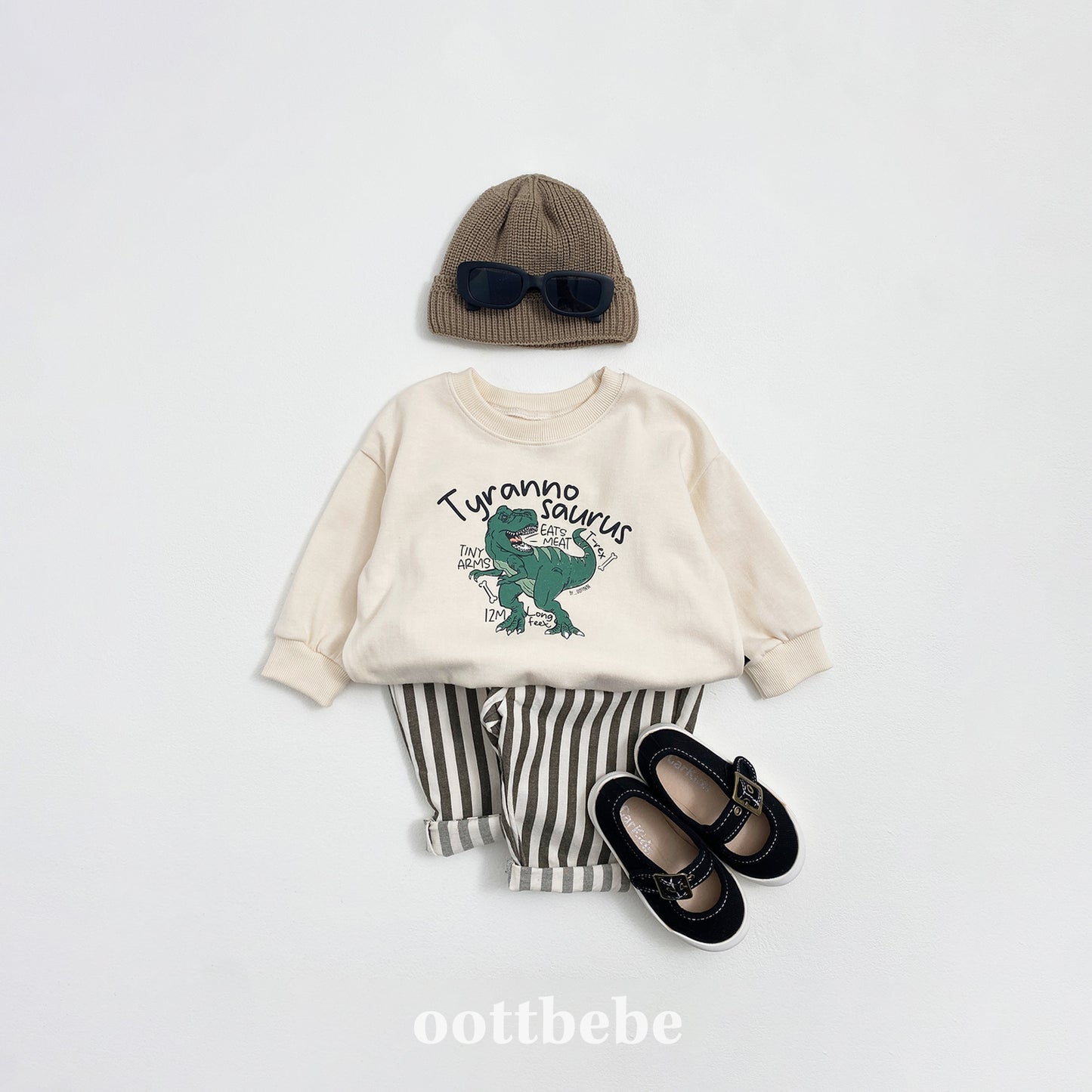 (Pre-order) OOTTBEBE - Dino Sweatshirt 공룡맨투맨 (3 Colors)