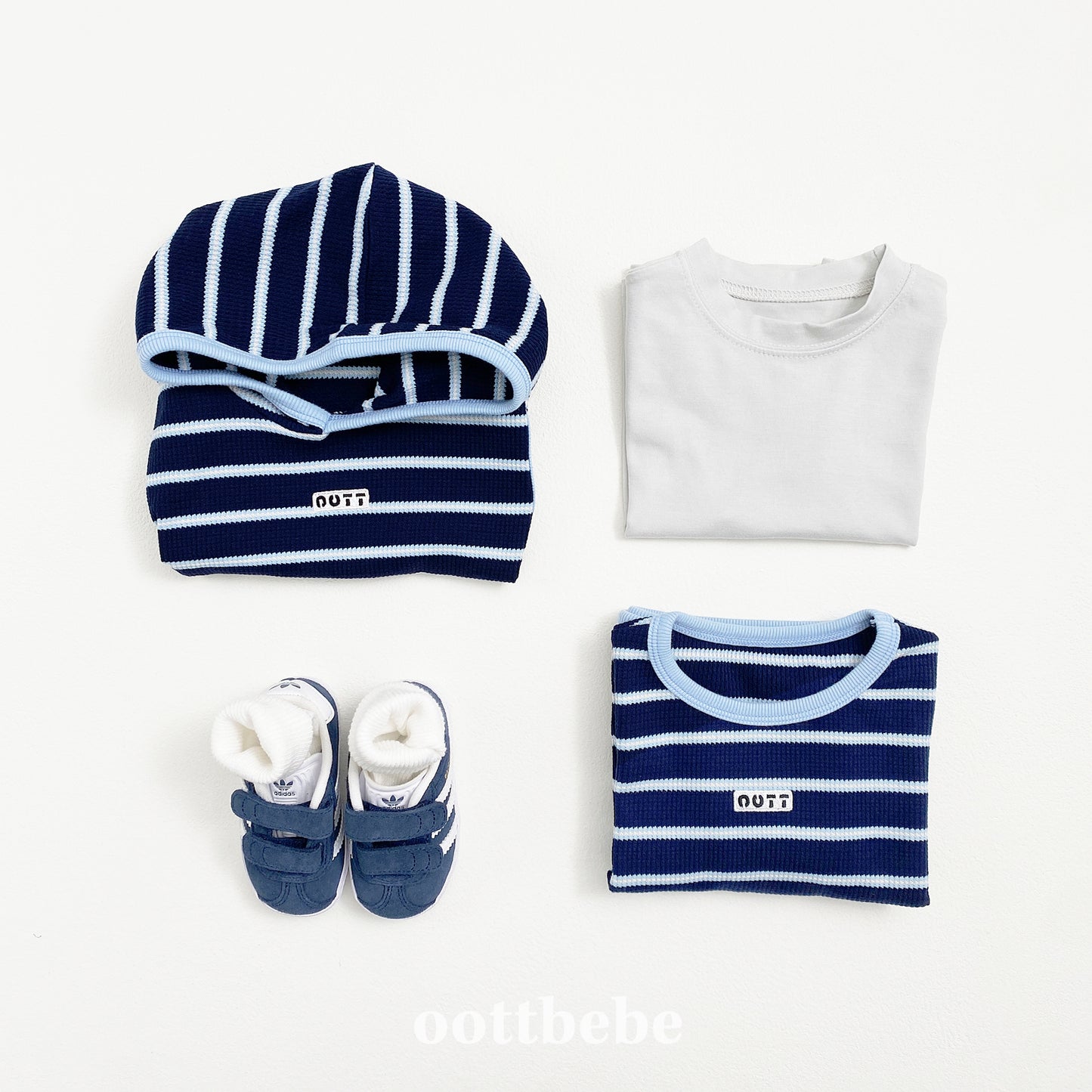 (Pre-order) OOTTBEBE - Urban Stripe Hooded Suit 어반스트라이프후드슈트 (2 Colors)