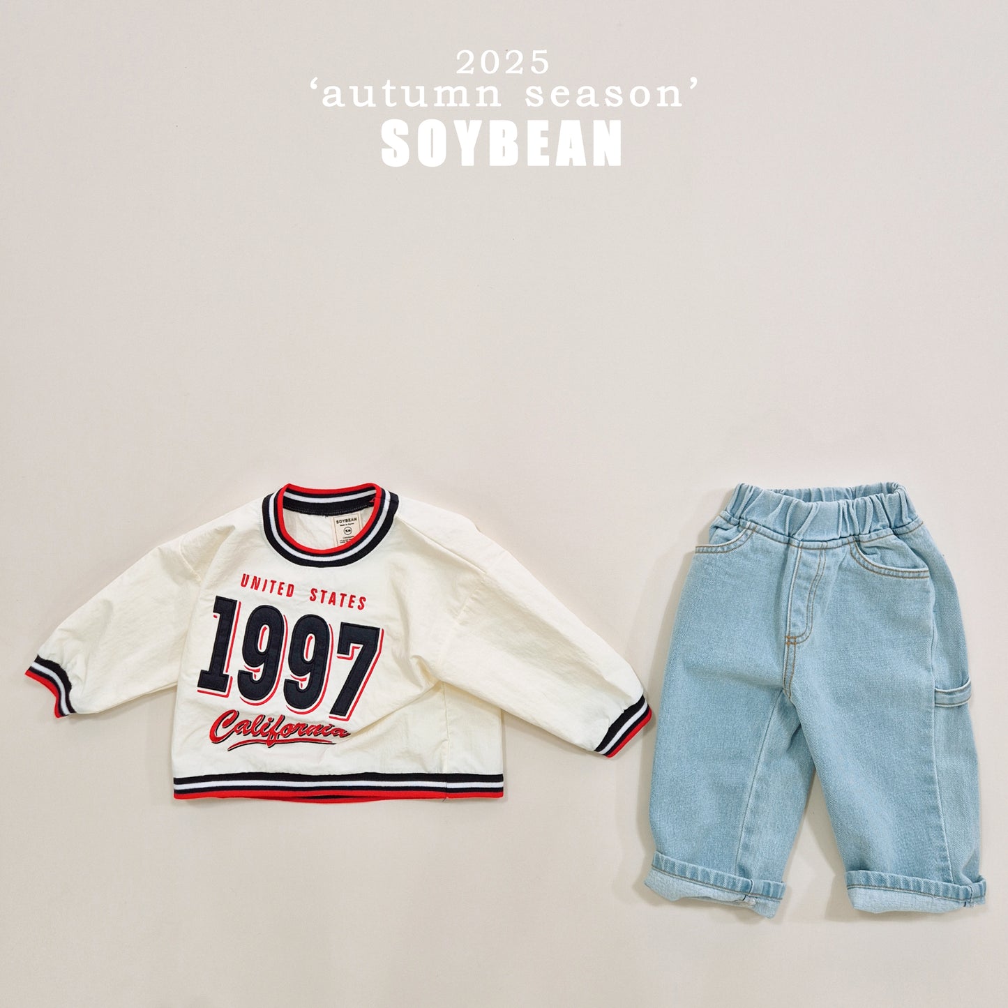 (Pre-order) Soybean Kids - 1997 Washed Embroidery Sweatshirt 1997와샤맨투맨 (2 Colors)