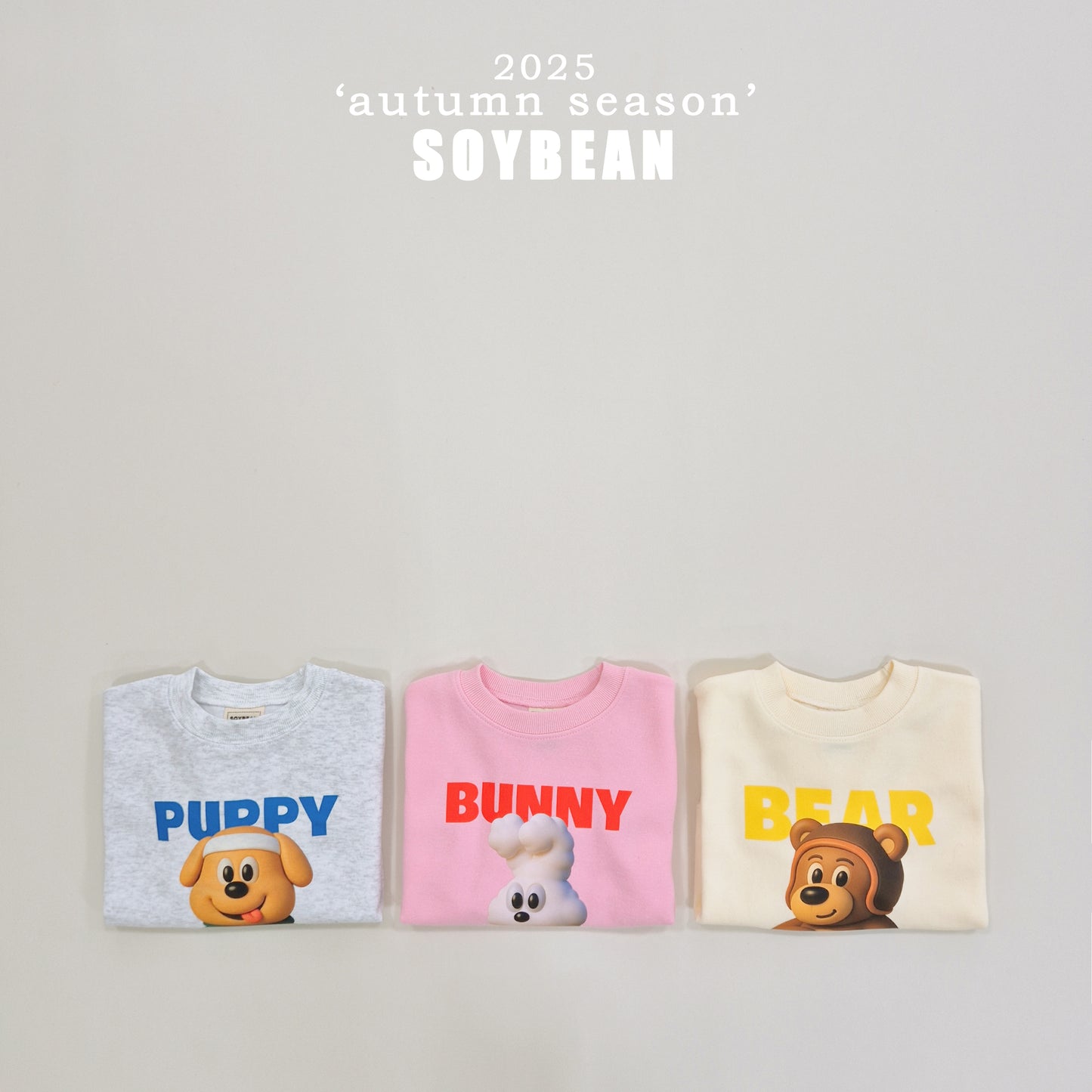 (Pre-order) Soybean Kids - Animal Friends Sweatshirt 동물친구들맨투맨 (3 Colors)
