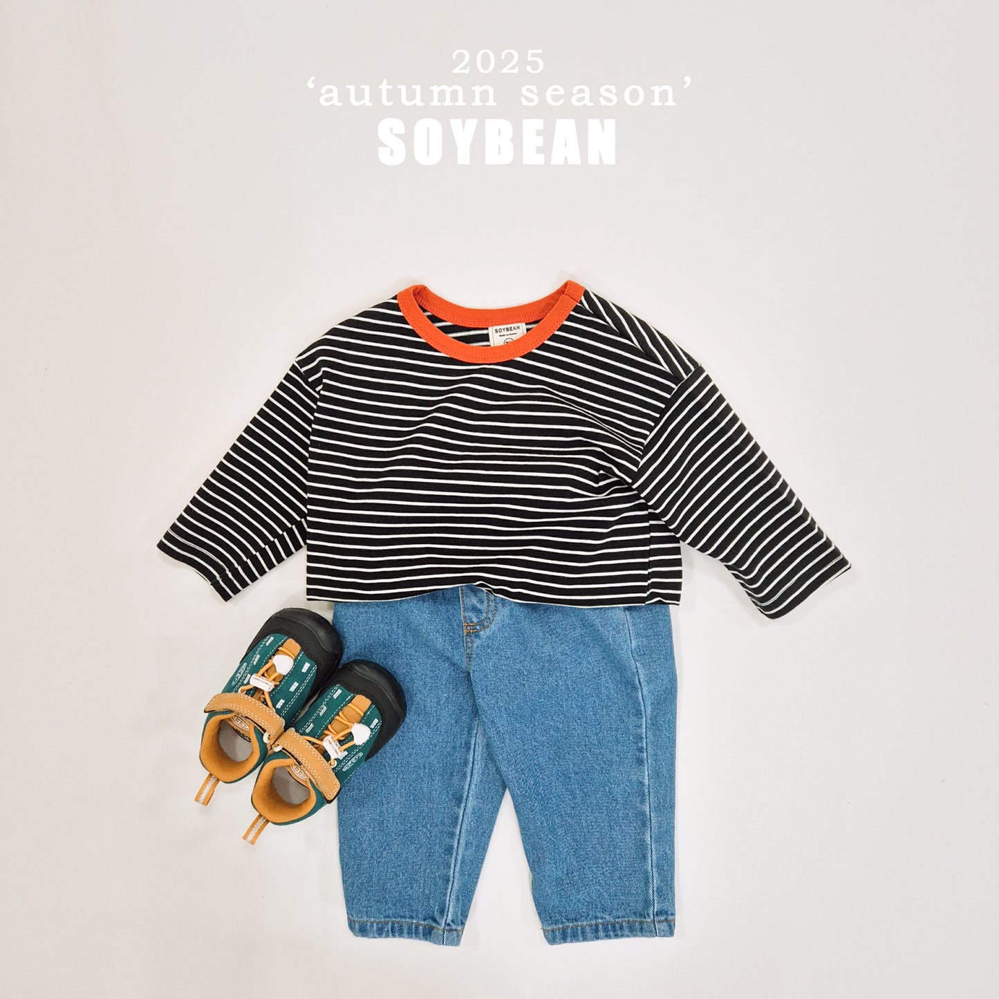 (Pre-order) Soybean Kids - Autumn Captain Stripe Tee 어텀캡틴단가라티 (5 Colors)