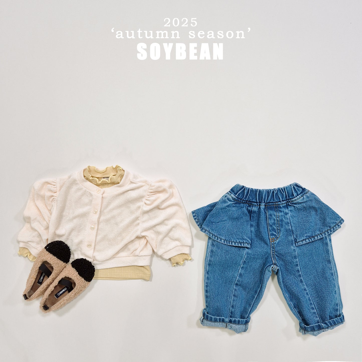 (Pre-order) Soybean Kids - Skirt Wide Denim Pants 스커트와이드데님팬츠 (2 Colors)