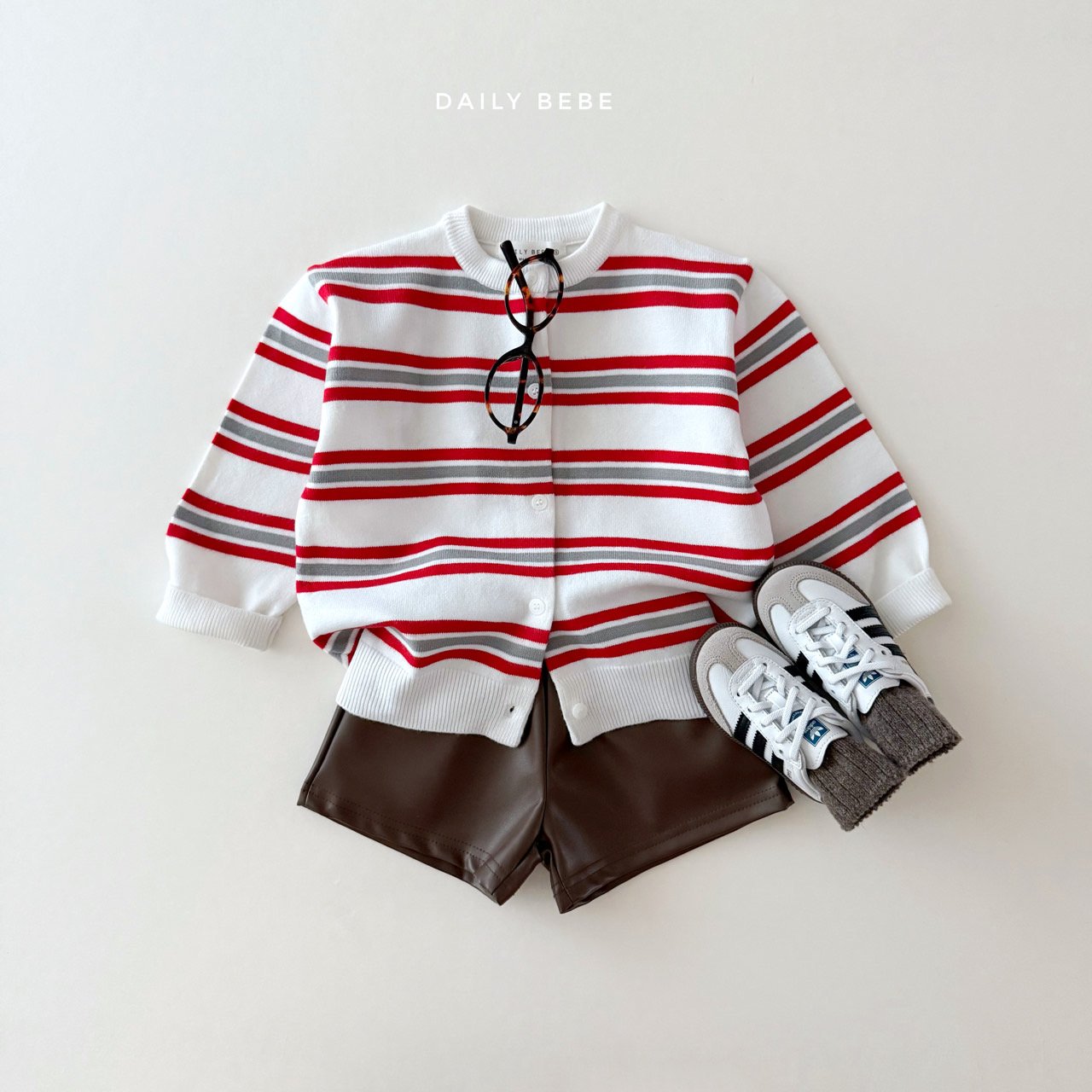 (Pre-order) Daily Bebe - Kids' Multi Stripe Cardigan 멀티단가라 가디건 (2 Colors)