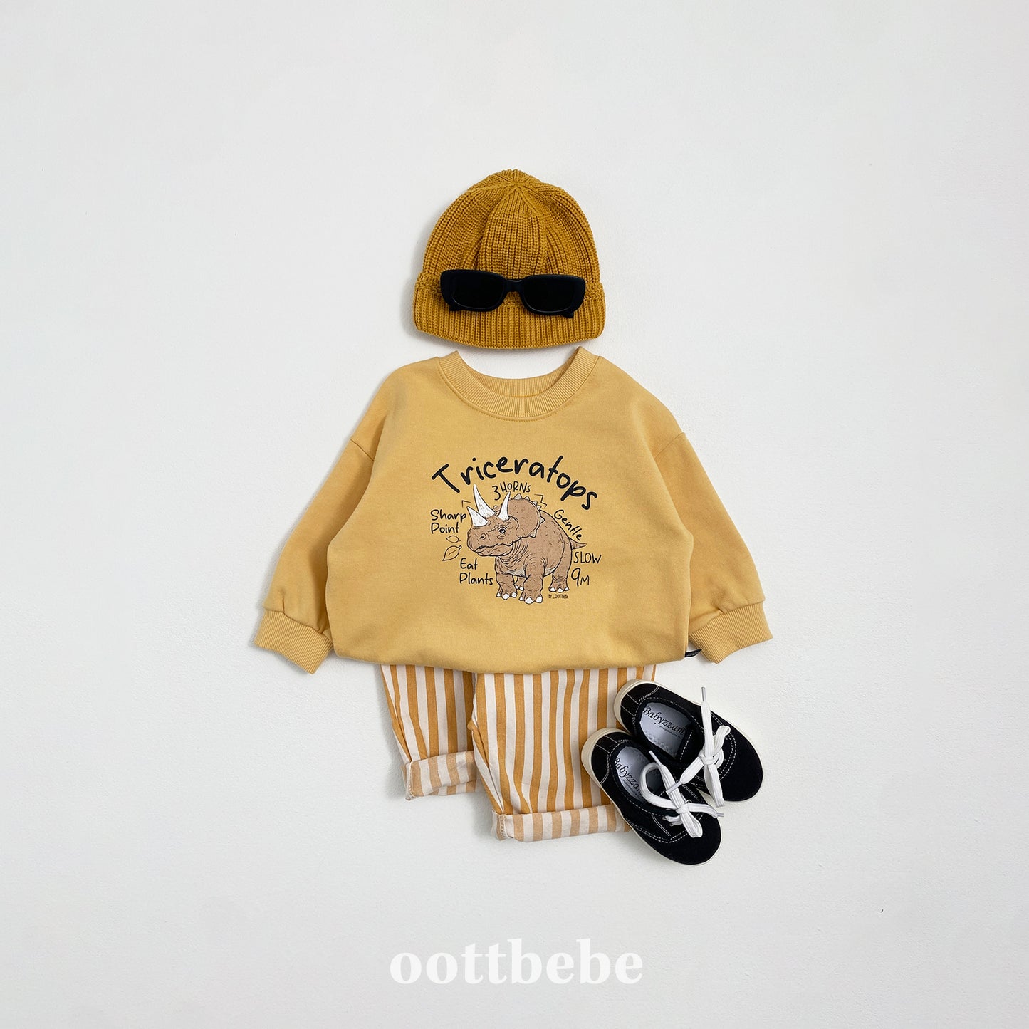 (Pre-order) OOTTBEBE - Dino Sweatshirt 공룡맨투맨 (3 Colors)