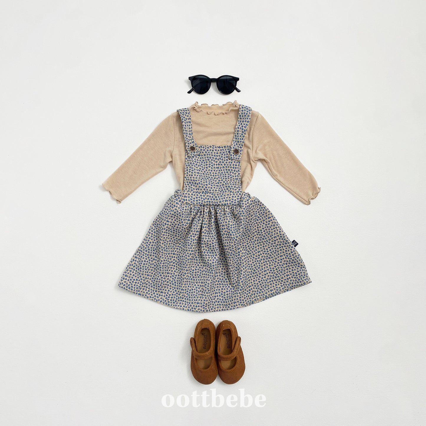 (Pre-order) OOTTBEBE - Bloom Suspender Dress 블룸멜빵원피스 (2 Colors)