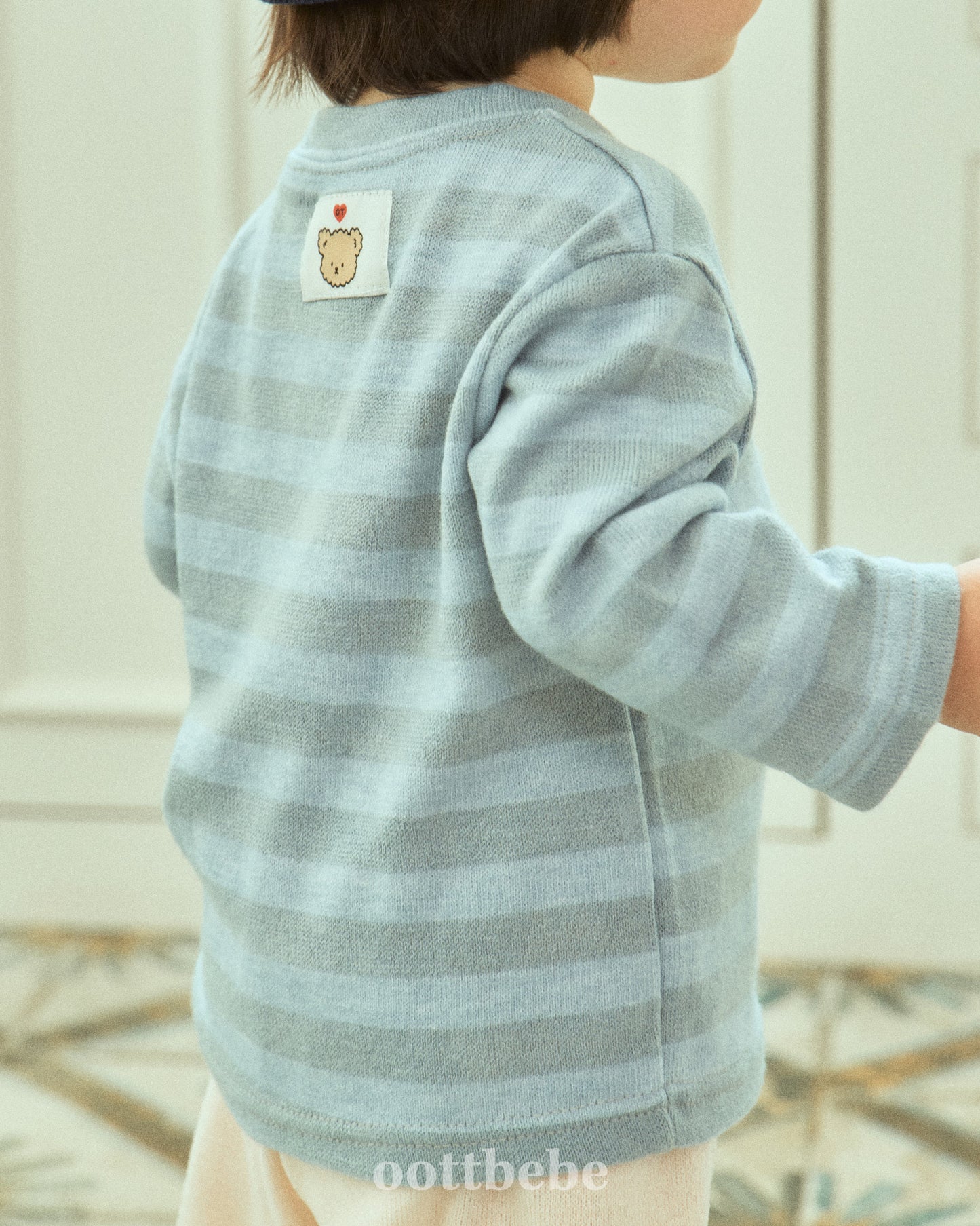 (Pre-order) OOTTBEBE - Mix Stripe Knit Tee 믹스단가라티(니트) (2 Colors)