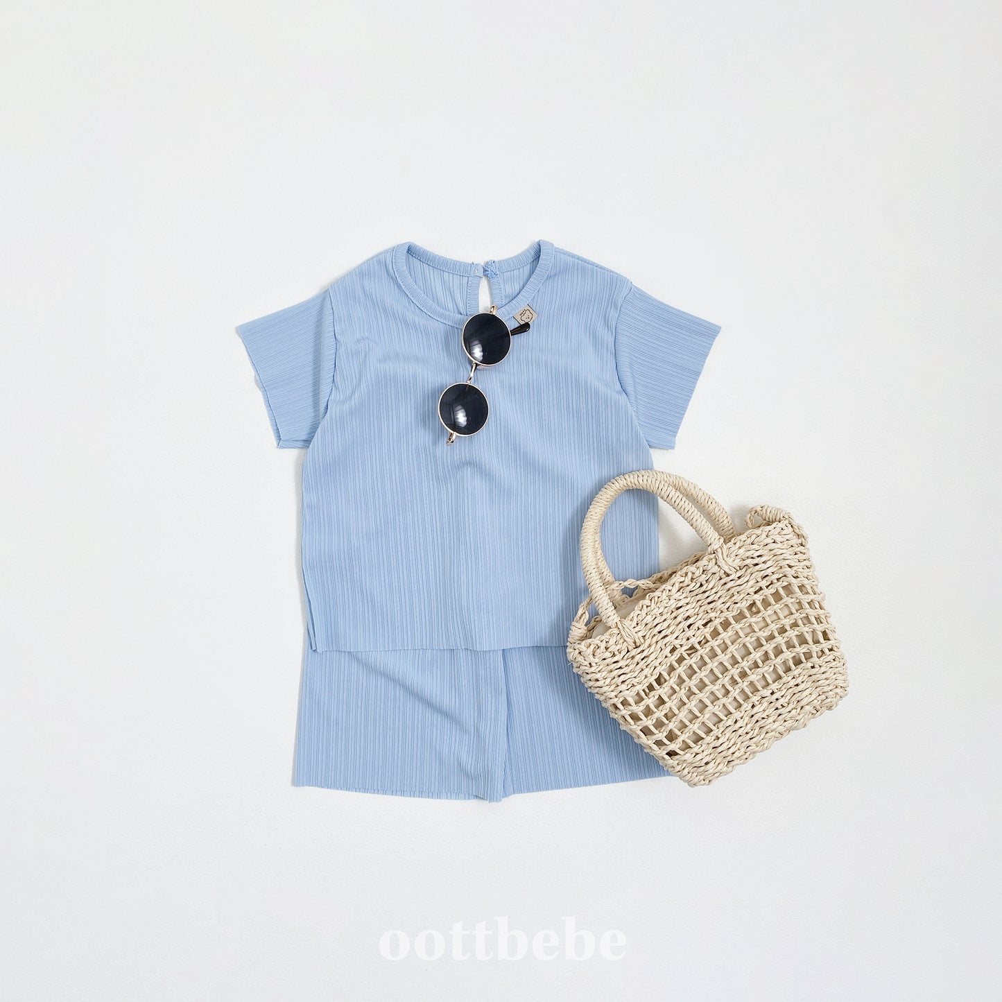 (Pre-order) OOTTBEBE - Bali Pleats Top and Bottom Set 발리플리츠상하복 (4 Colors)