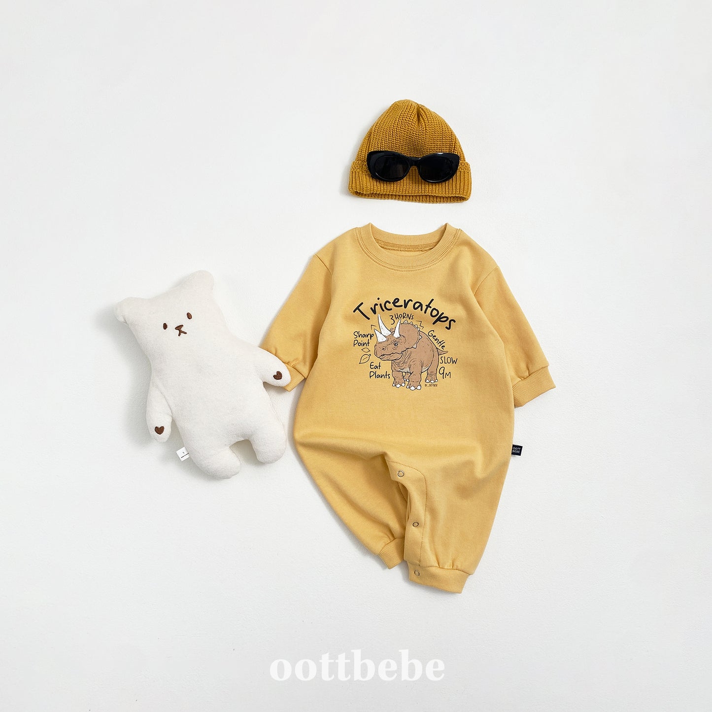 (Pre-order) OOTTBEBE - Dino Full Bodysuit 공룡전신슈트 (3 Colors)
